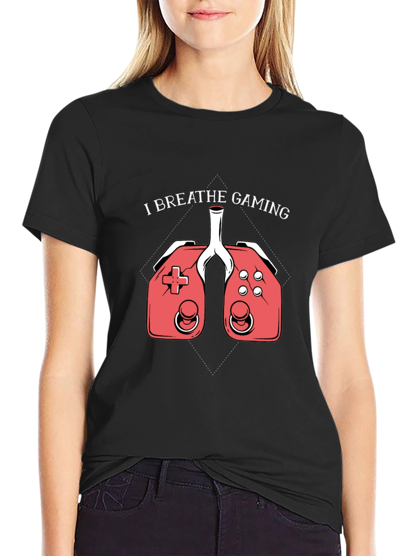 I Breathe Gaming Graphic Tee - Gamer Lung T-Shirt