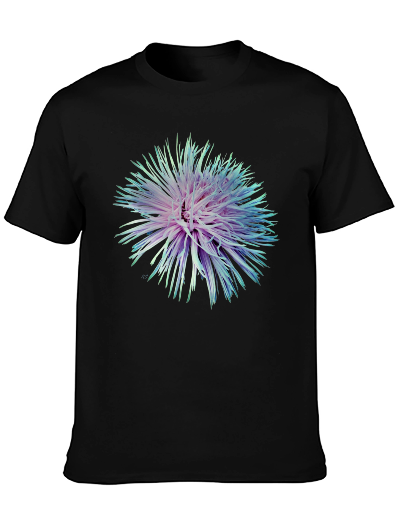 Floral Burst Graphic Black T-Shirt
