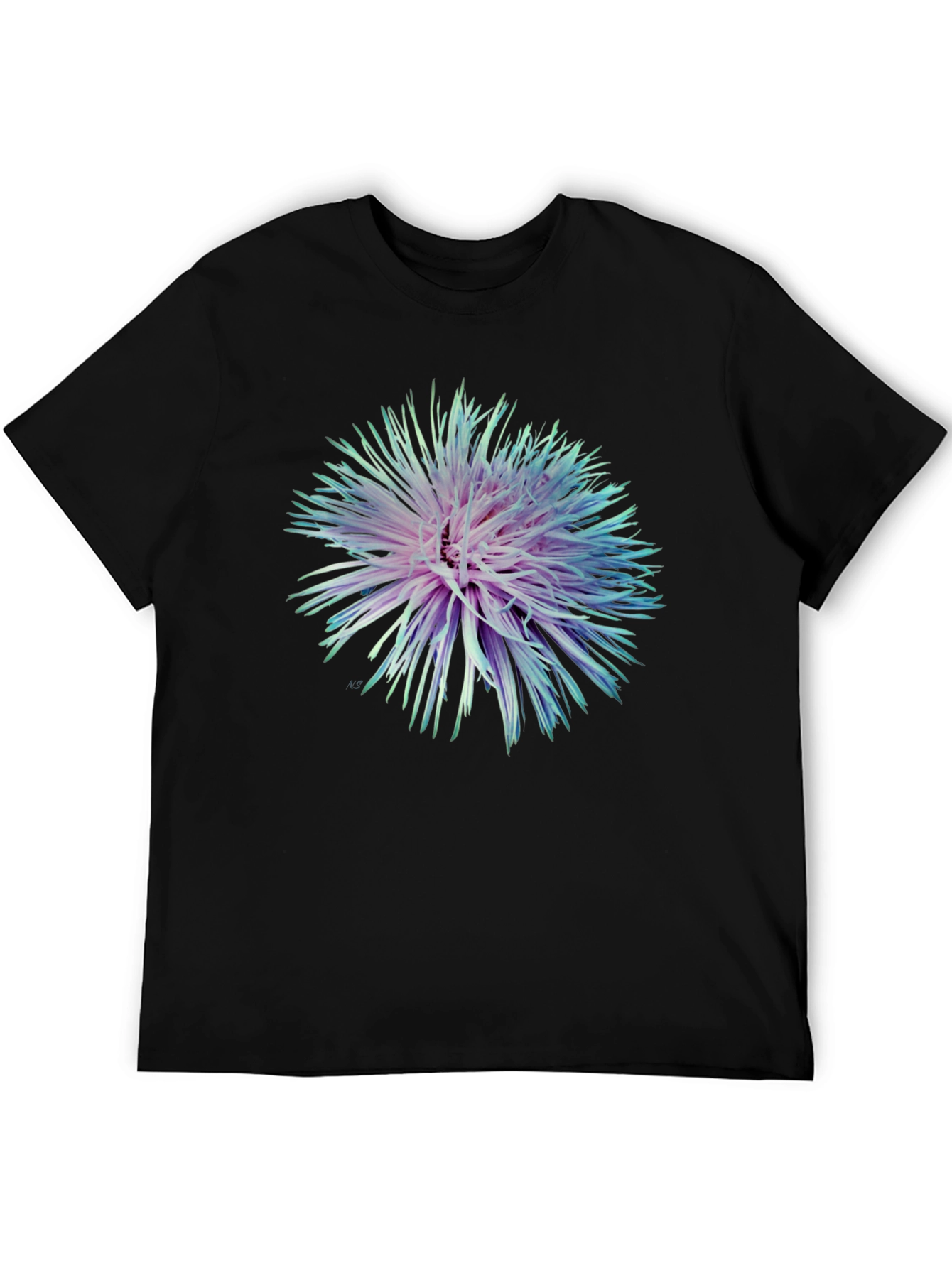 Floral Burst Graphic Black T-Shirt