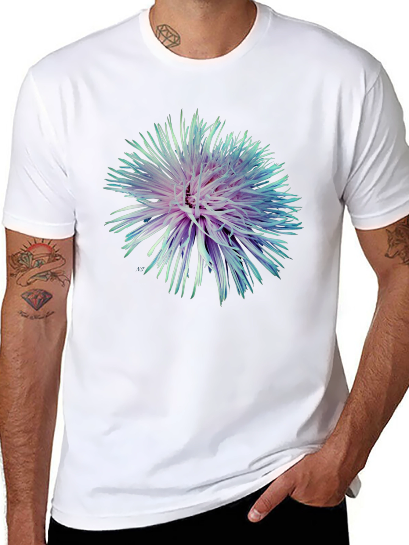 Floral Burst Graphic Black T-Shirt