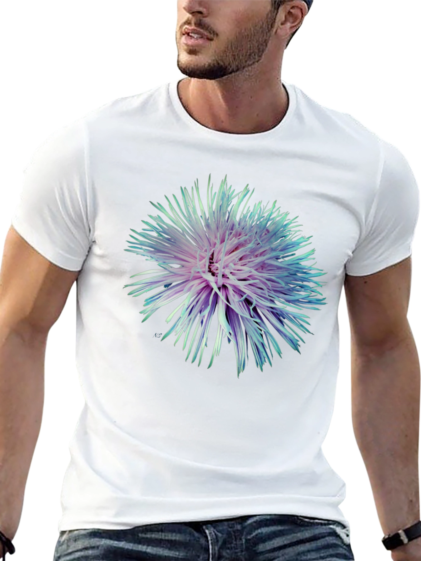 Floral Burst Graphic Black T-Shirt