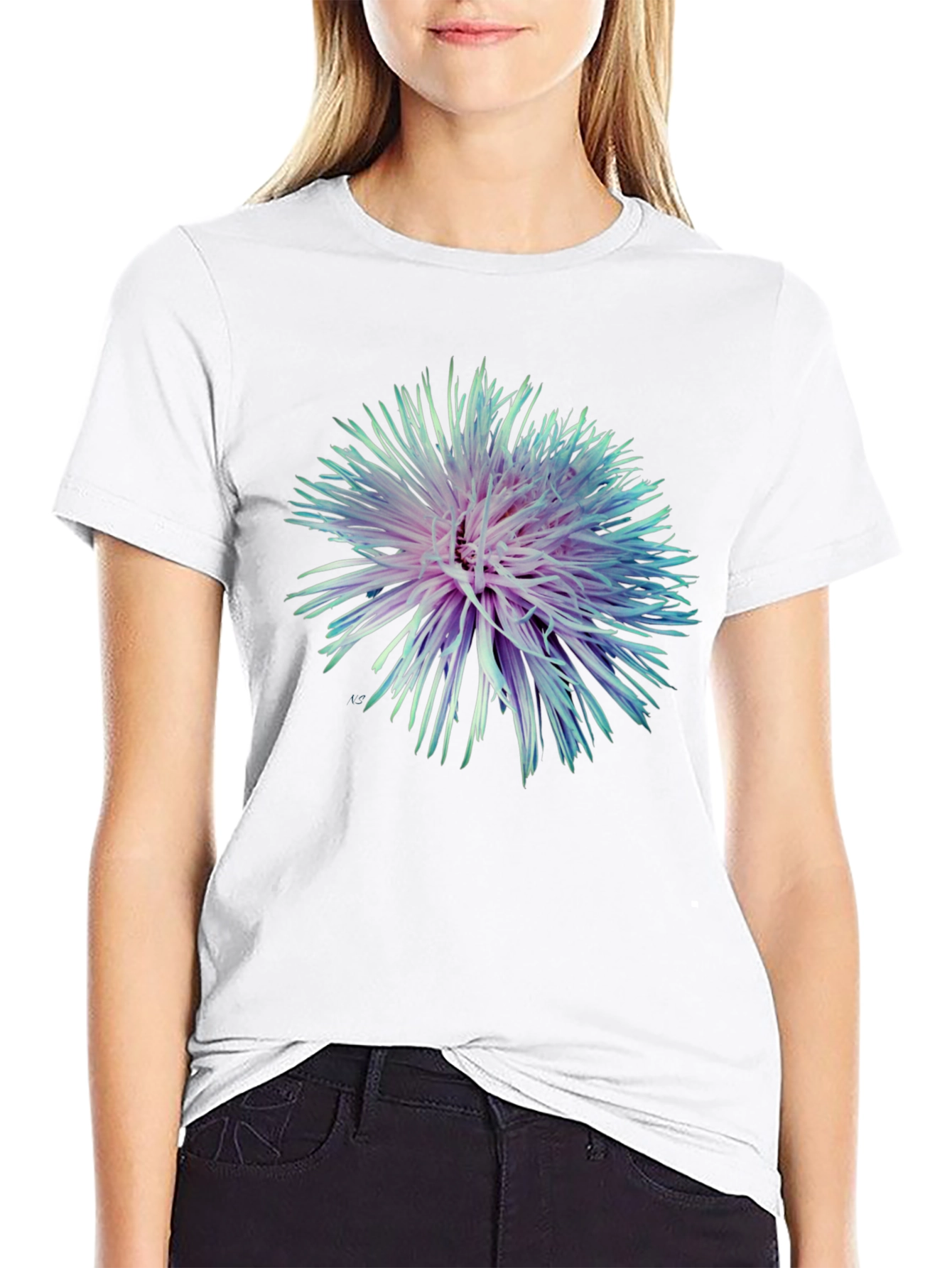 Floral Burst Graphic Black T-Shirt