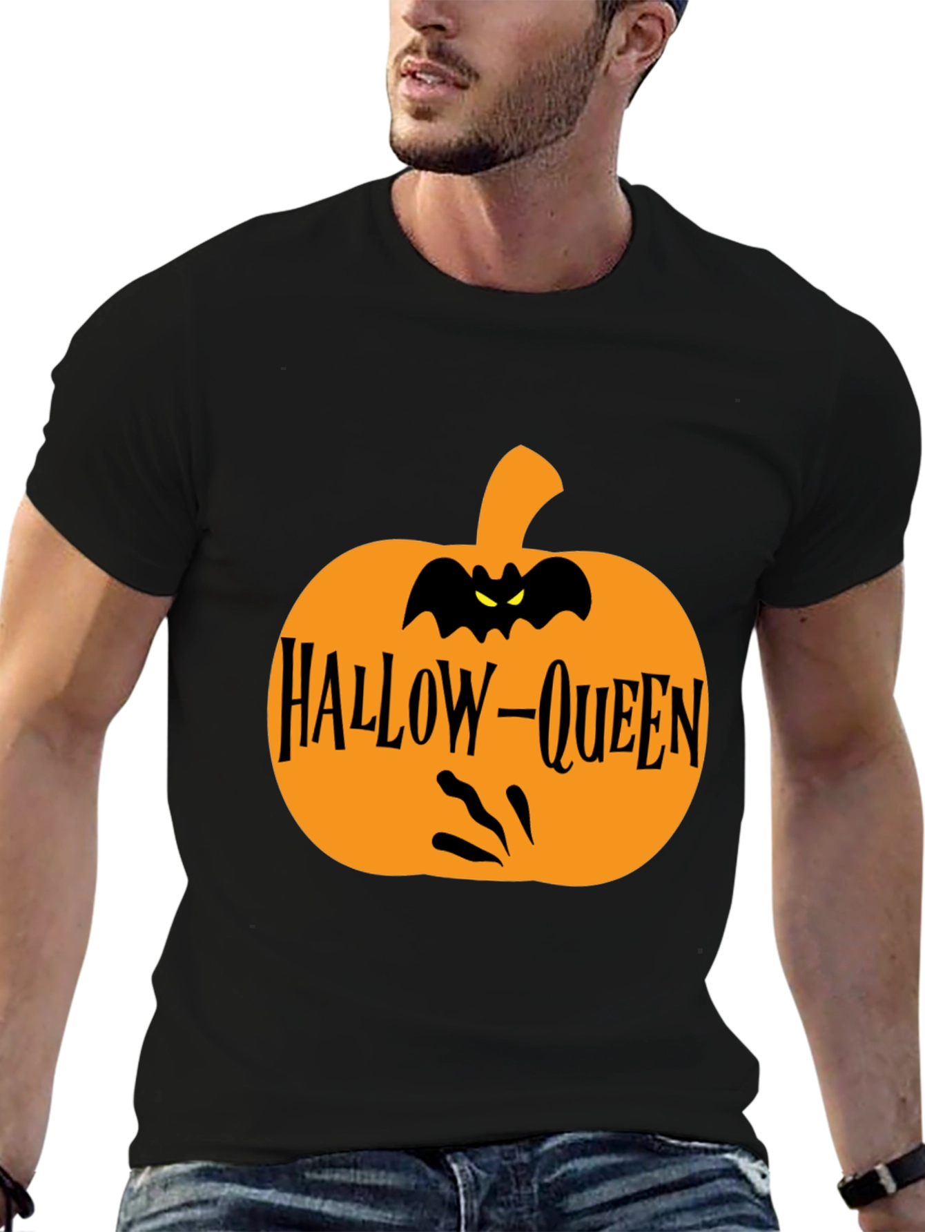 Hallow-Queen Halloween Pumpkin T-Shirt