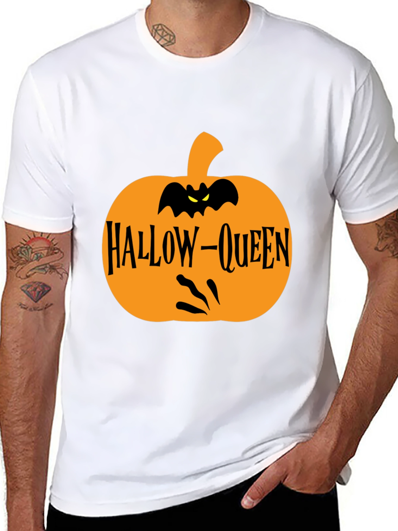 Hallow-Queen Halloween Pumpkin T-Shirt