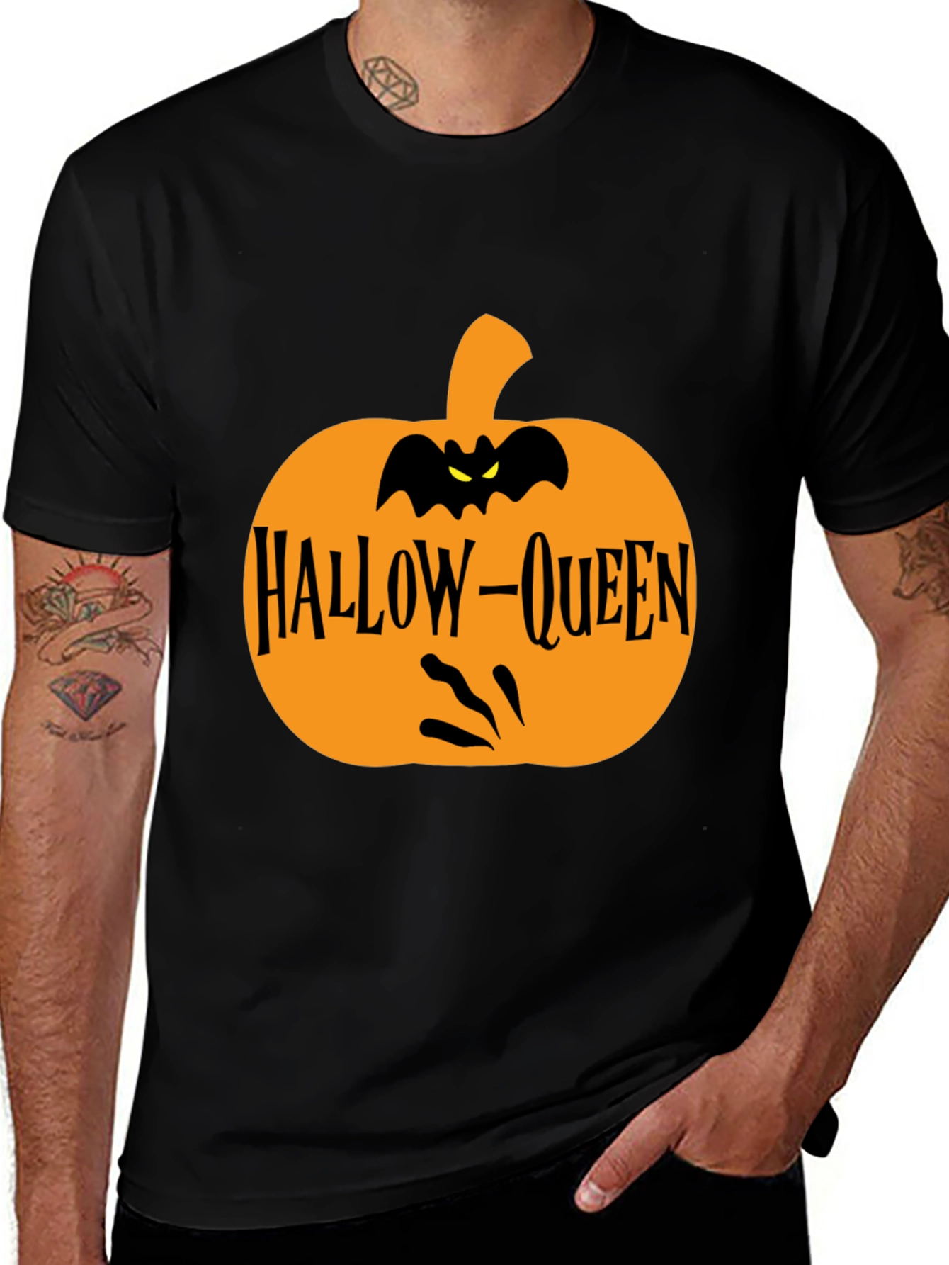 Hallow-Queen Halloween Pumpkin T-Shirt