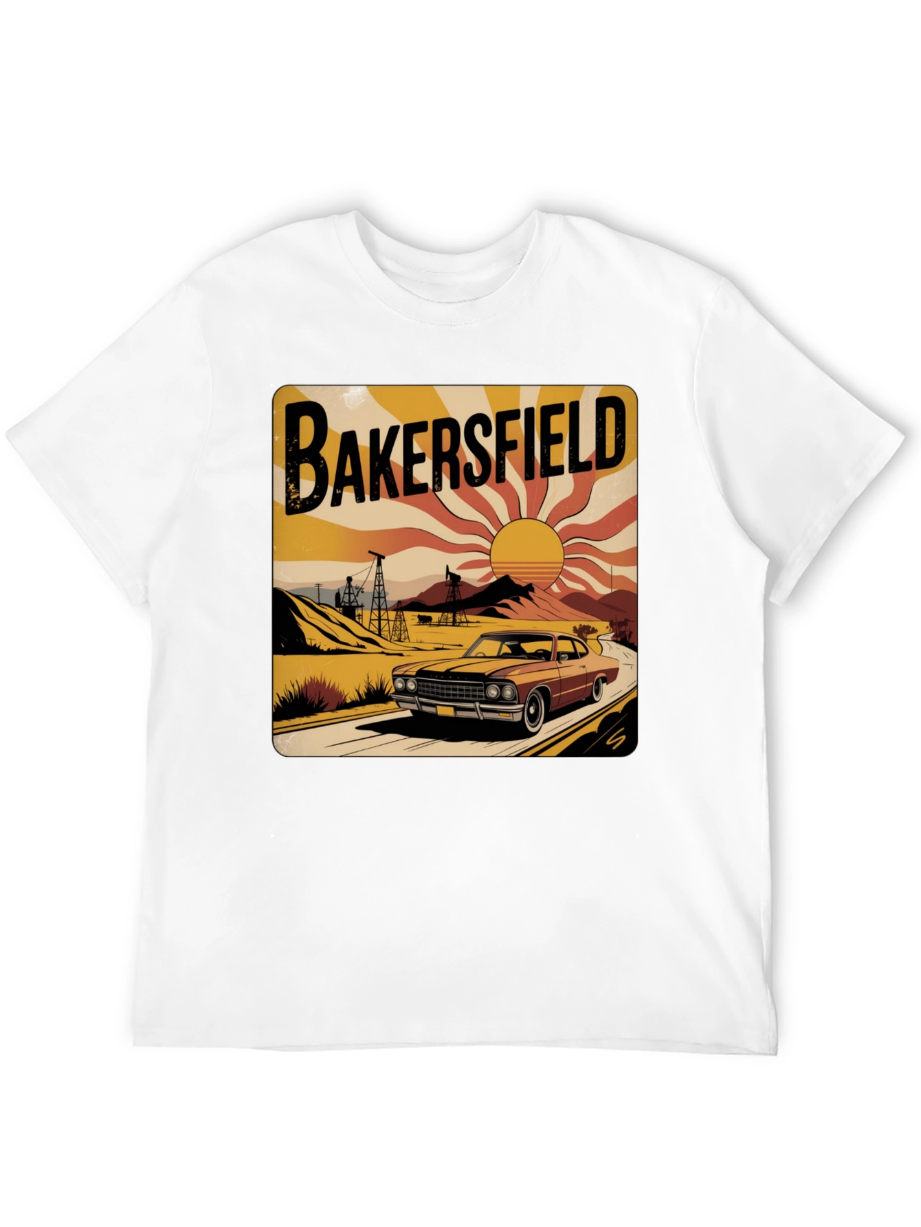 Bakersfield Retro Car Graphic Tee