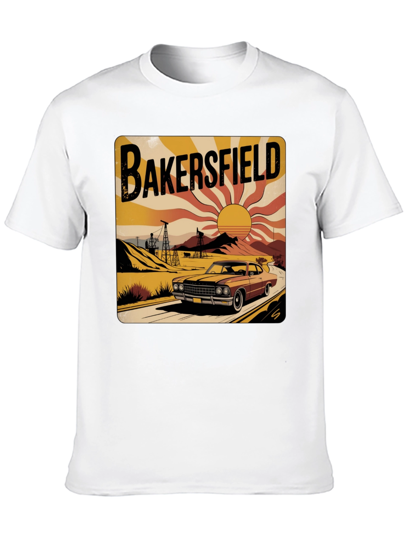 Bakersfield Retro Car Graphic Tee