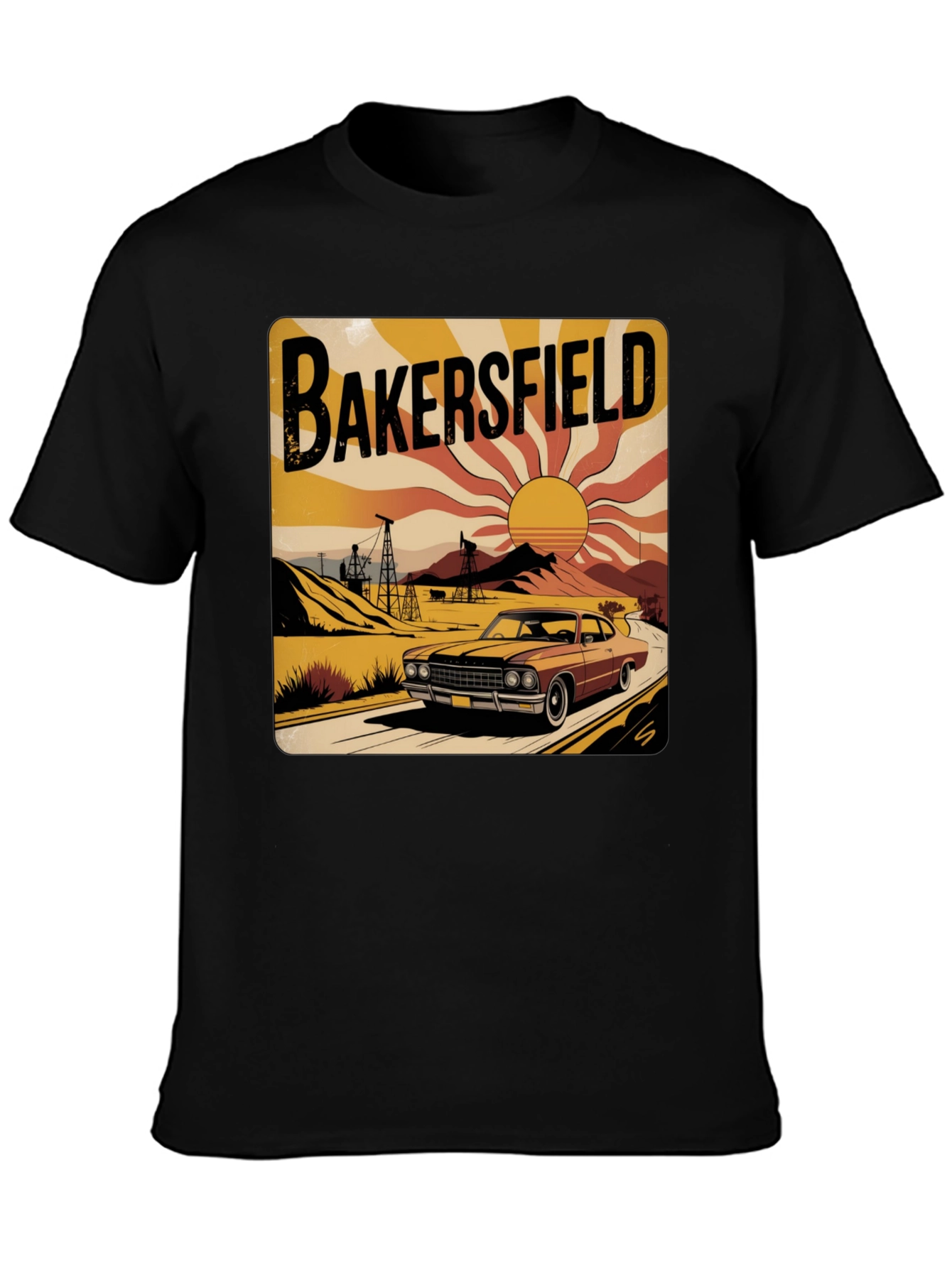 Bakersfield Retro Car Graphic Tee