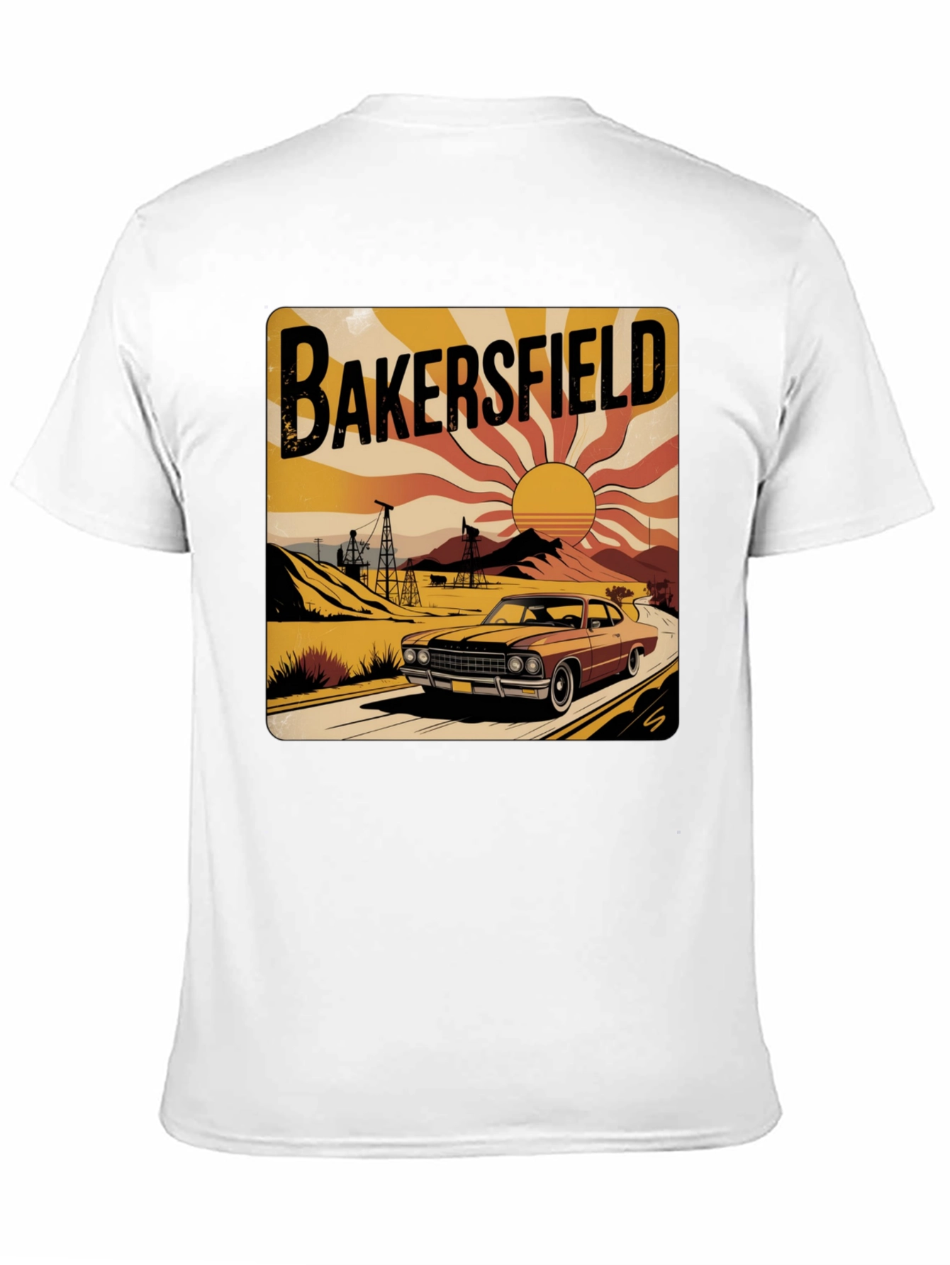 Bakersfield Retro Car Graphic Tee