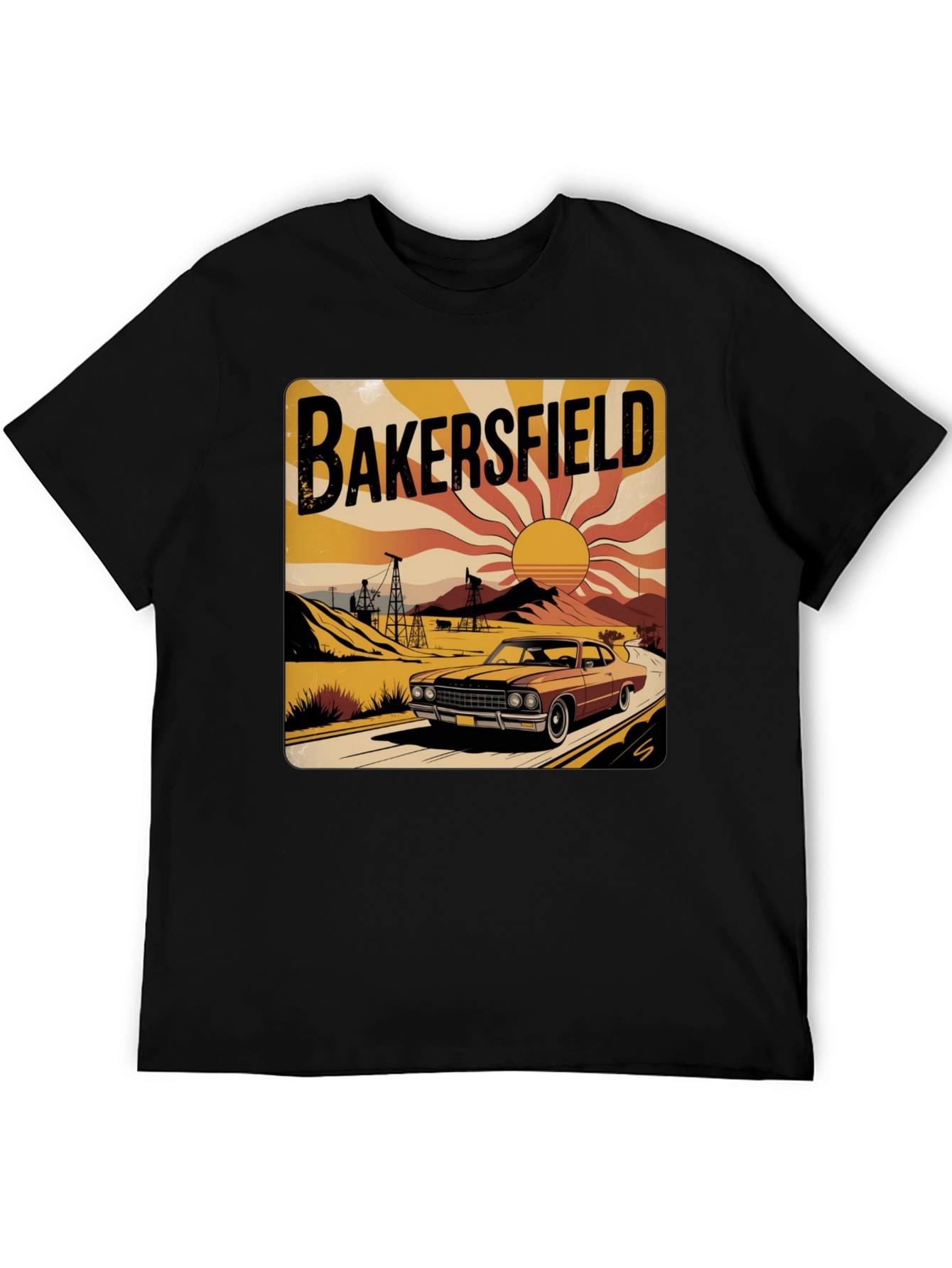 Bakersfield Retro Car Graphic Tee