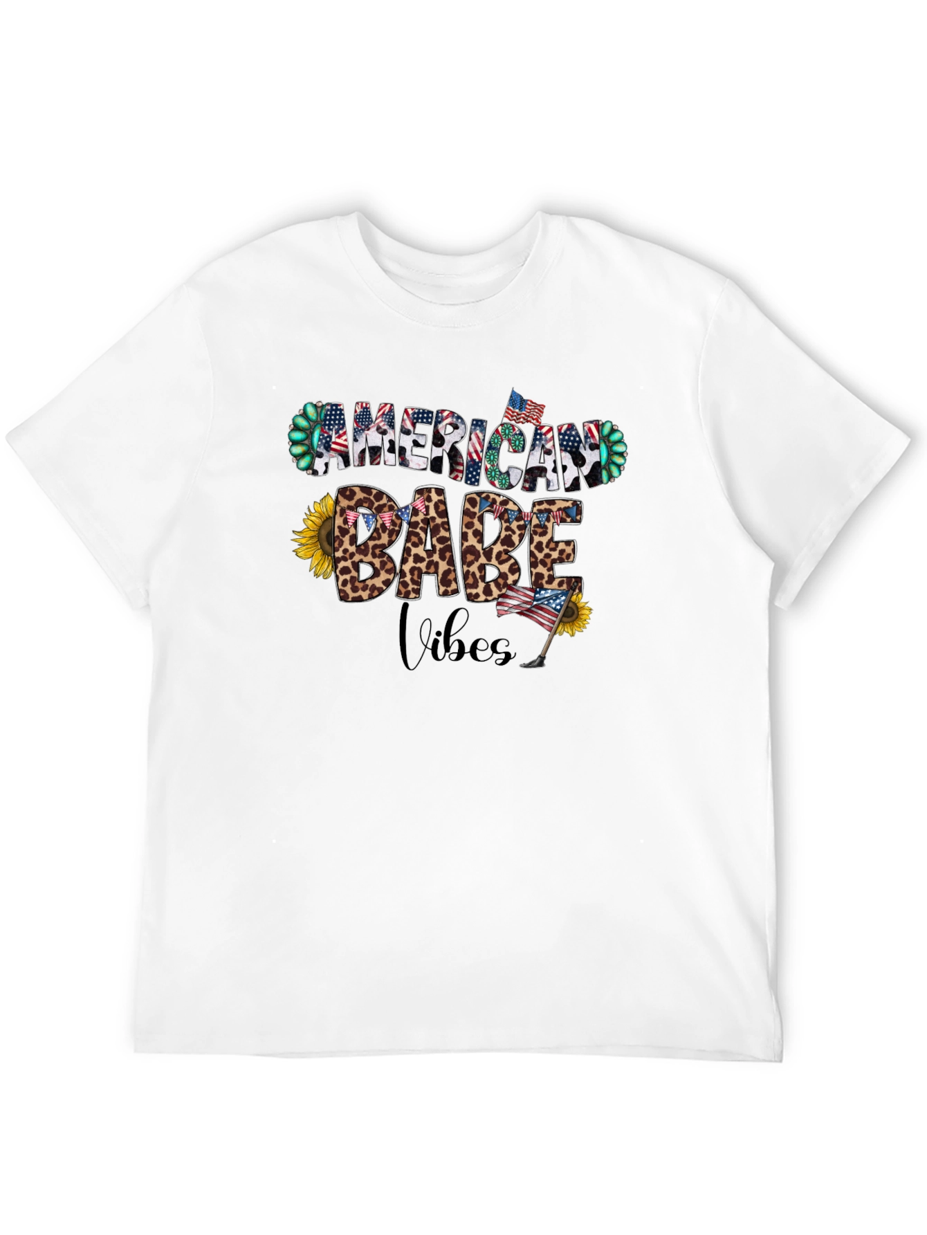 American Babe Vibes T-Shirt Patriotic Design