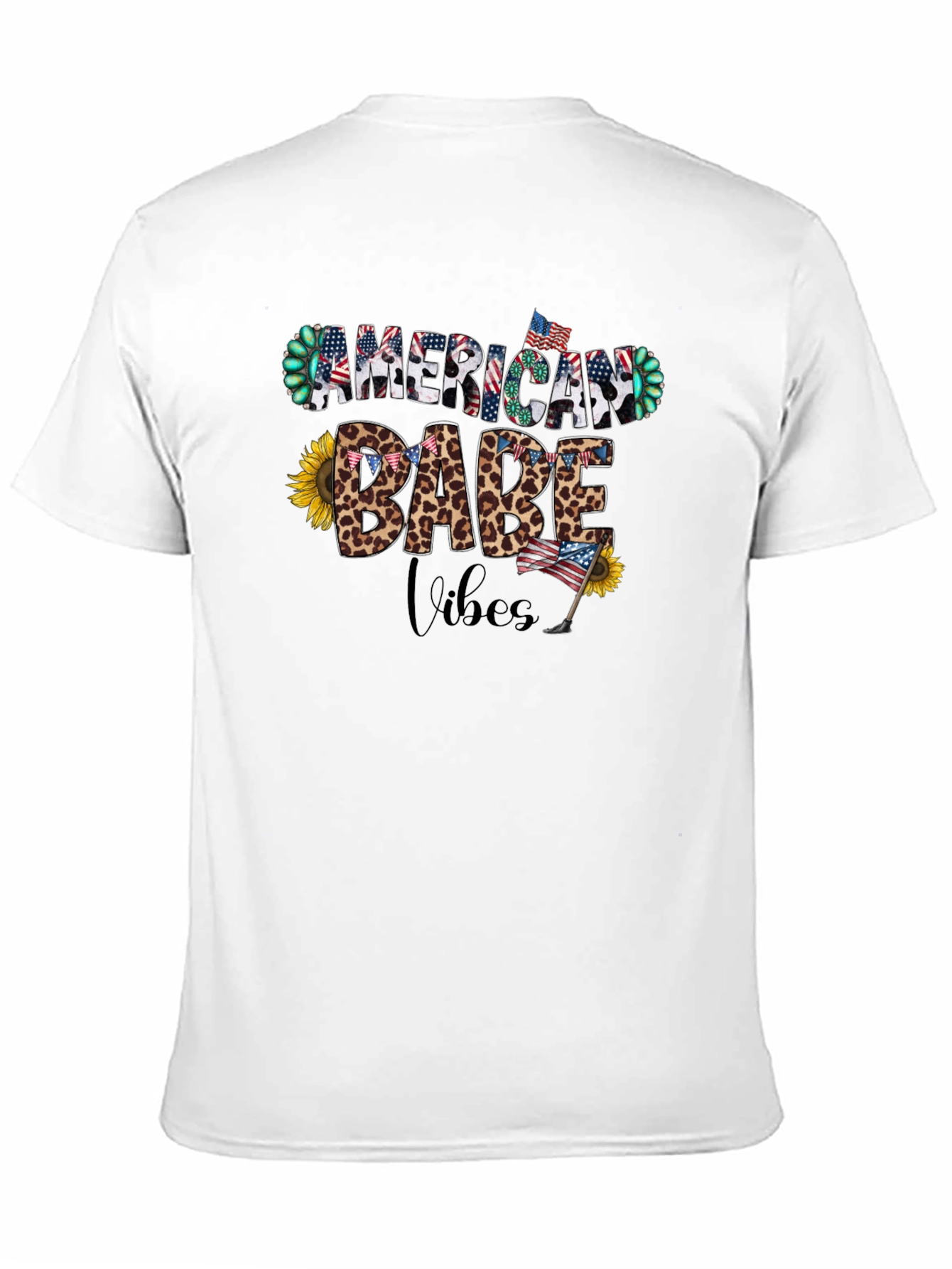 American Babe Vibes T-Shirt Patriotic Design