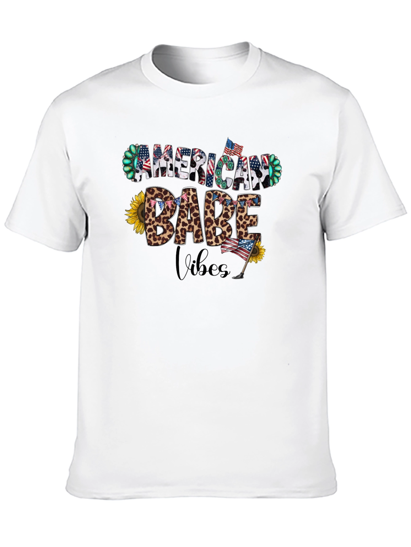 American Babe Vibes T-Shirt Patriotic Design