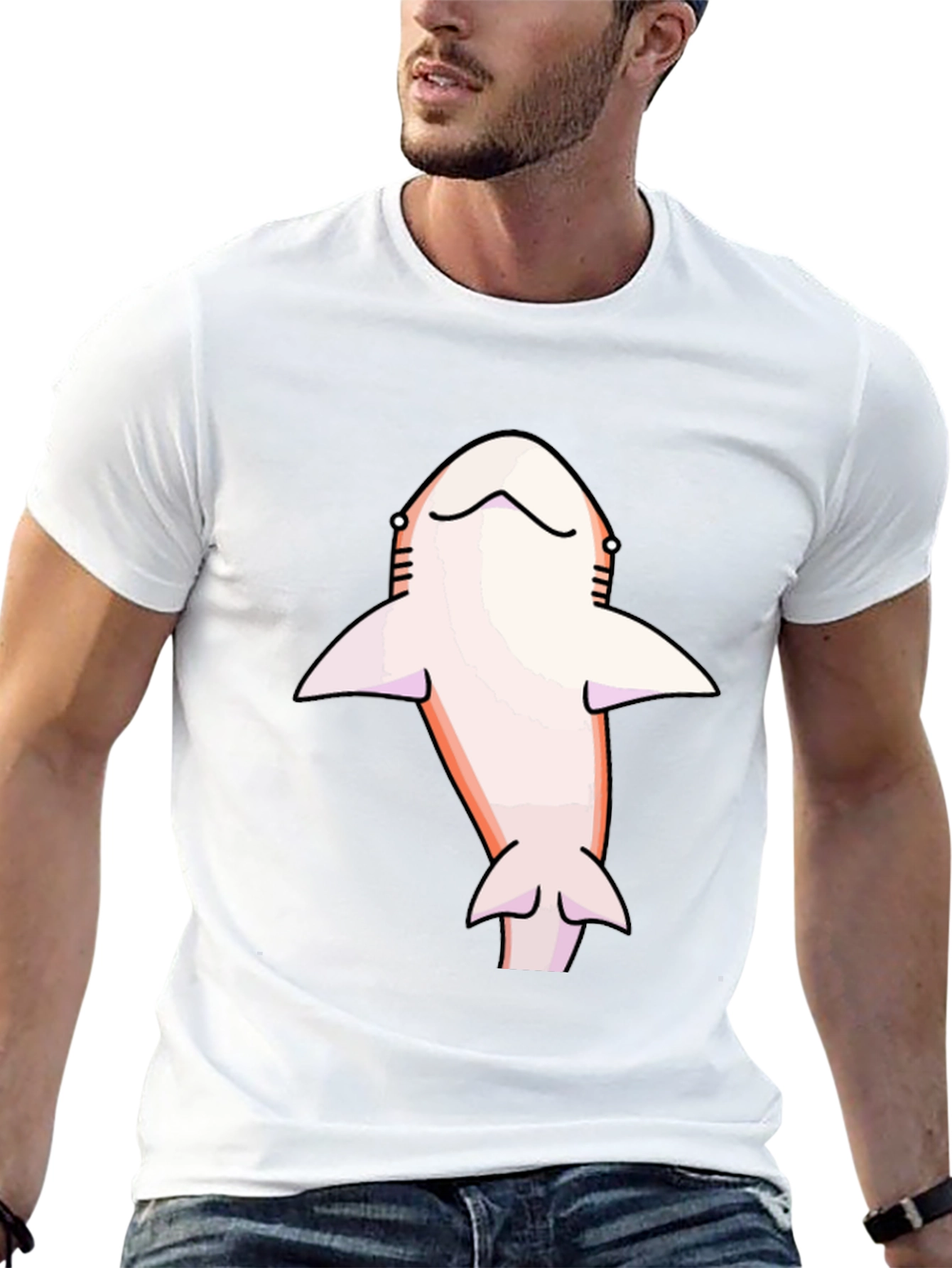 Shark Graphic Tee - Mens Black Cotton T-Shirt