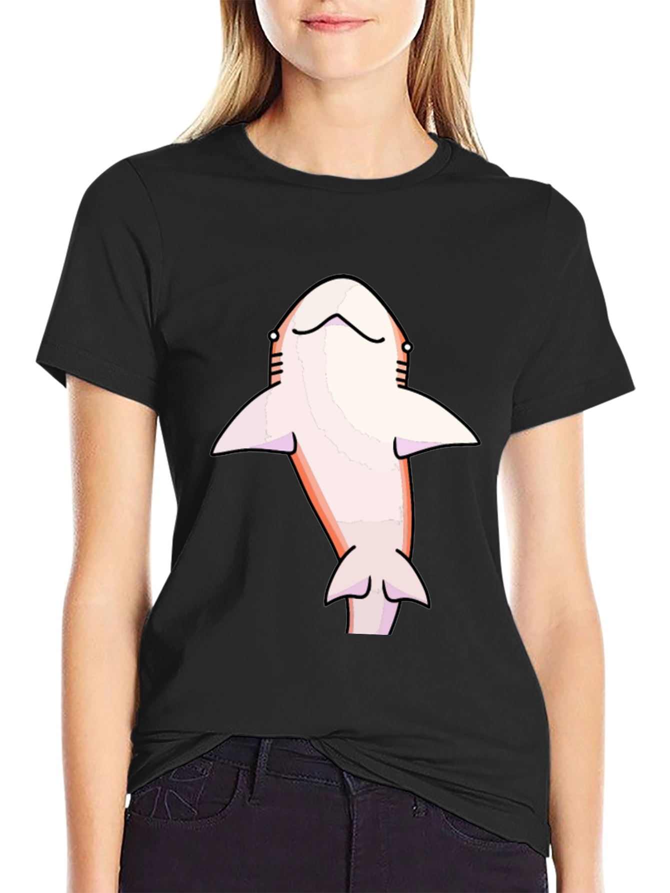 Shark Graphic Tee - Mens Black Cotton T-Shirt