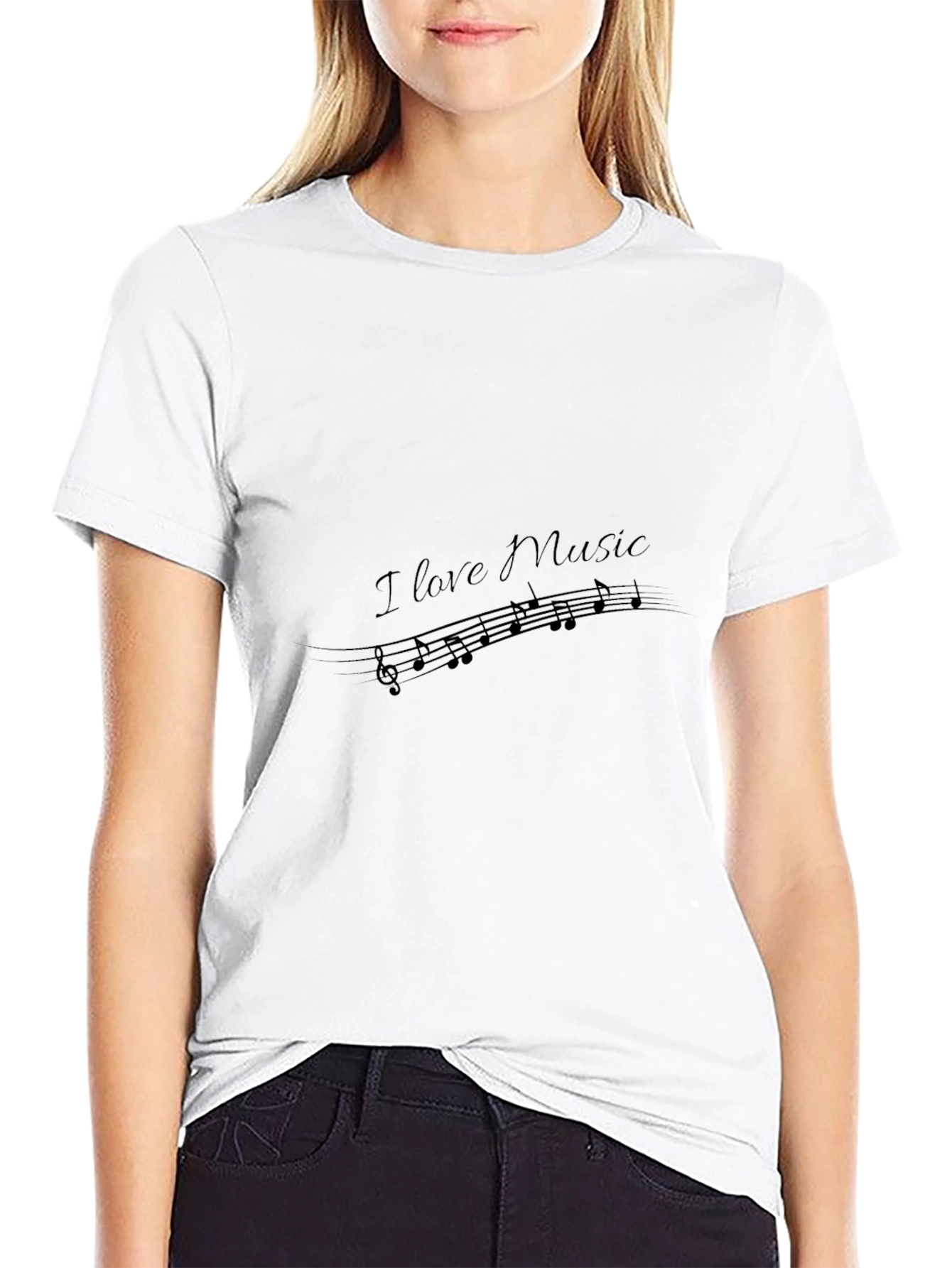 I Love Music Black T-Shirt