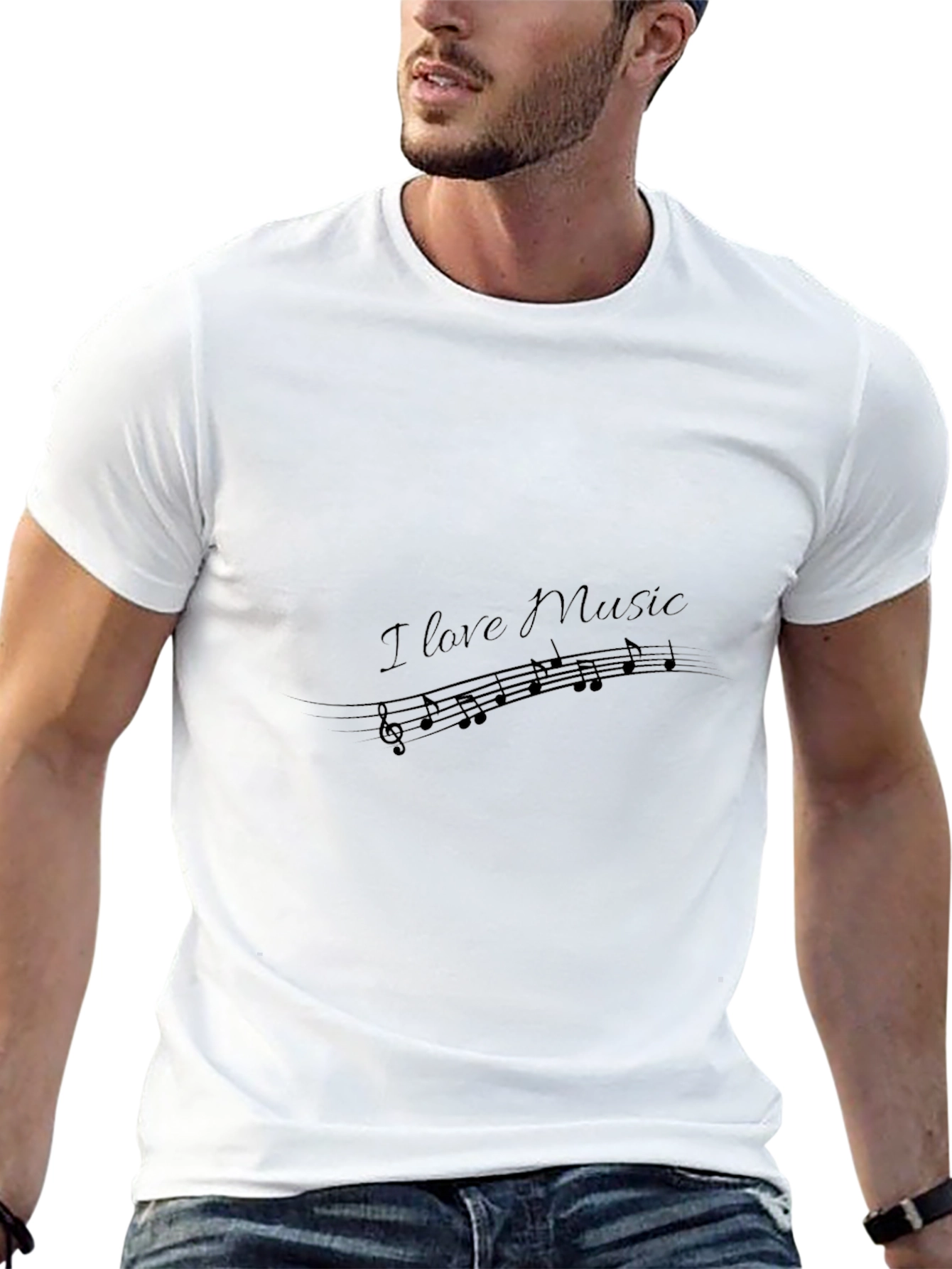 I Love Music Black T-Shirt