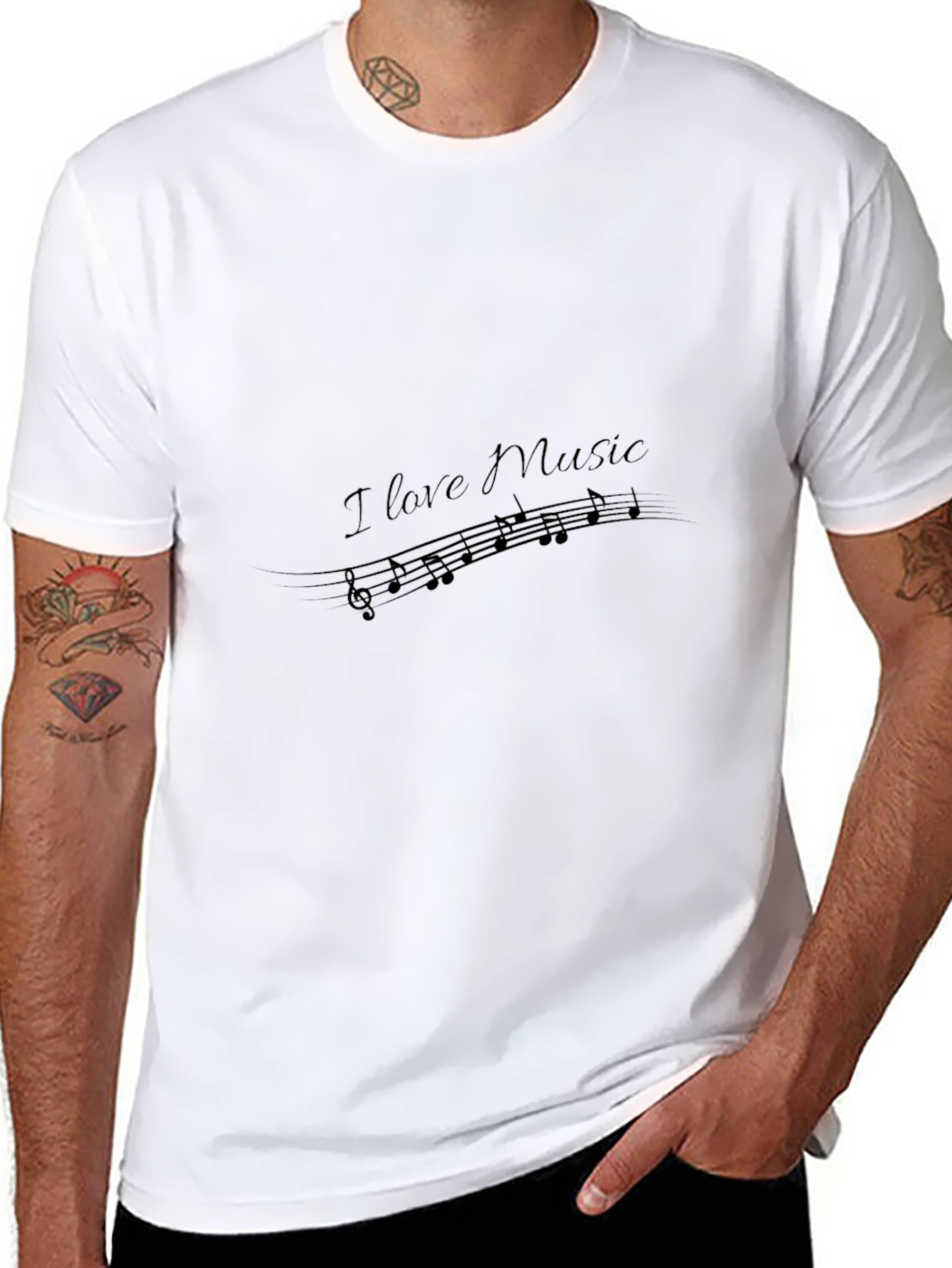 I Love Music Black T-Shirt