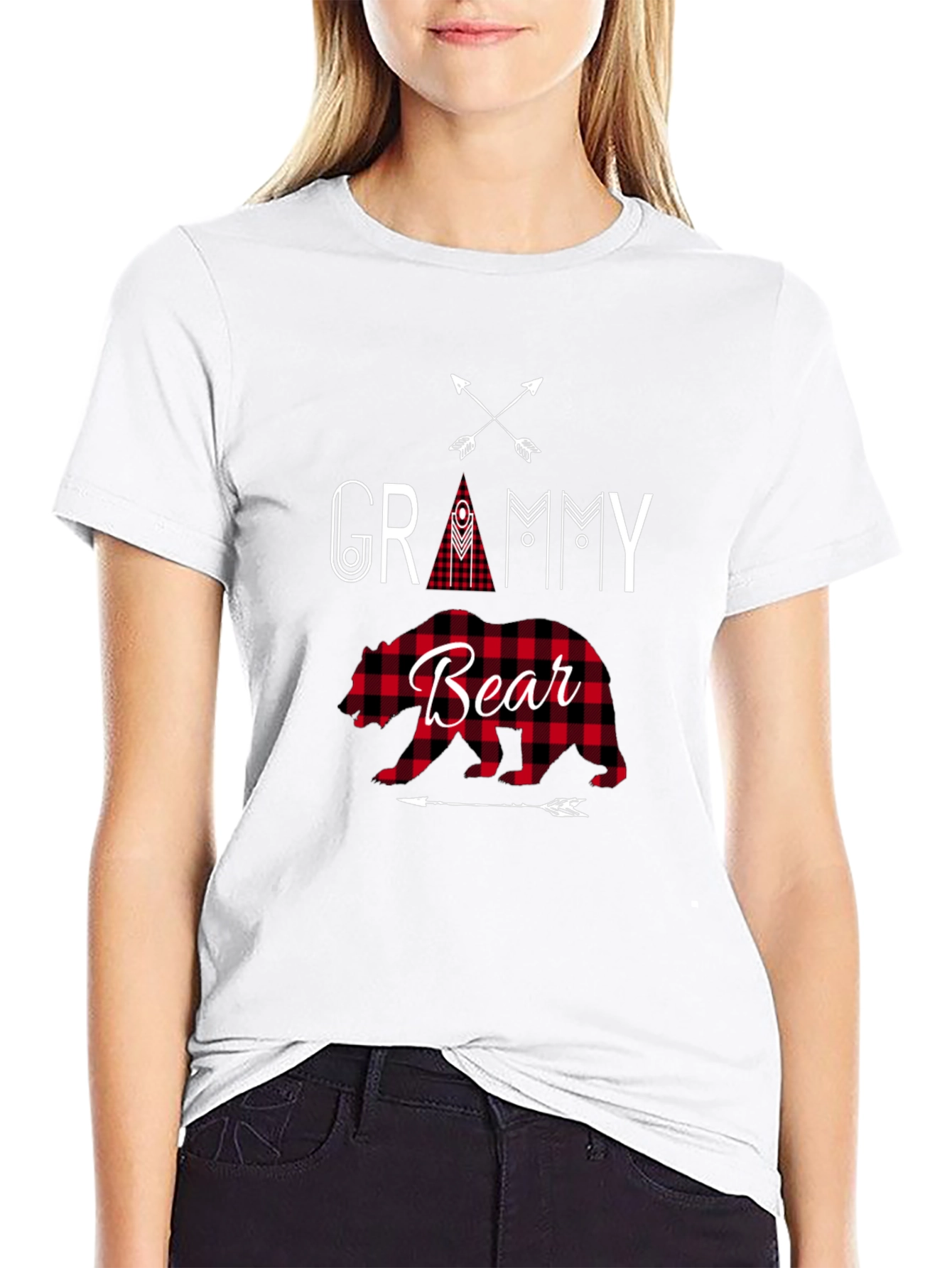 Grammy Bear Plaid Graphic Tee