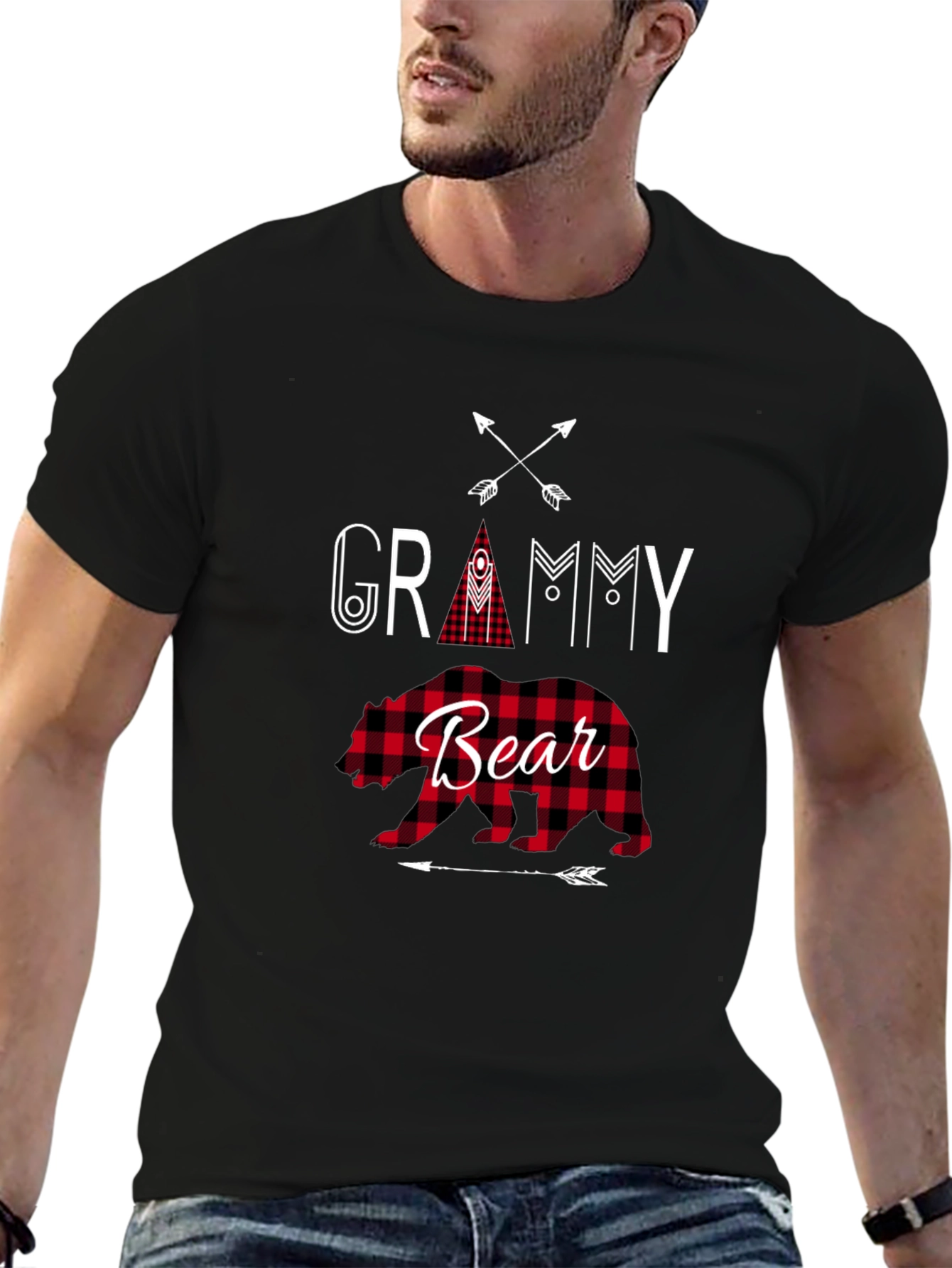 Grammy Bear Plaid Graphic Tee