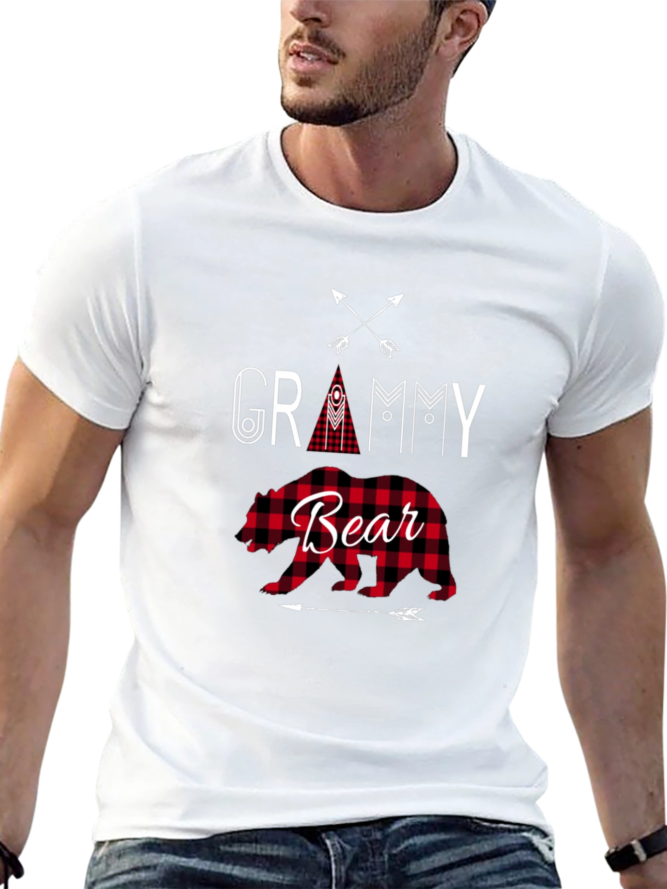 Grammy Bear Plaid Graphic Tee