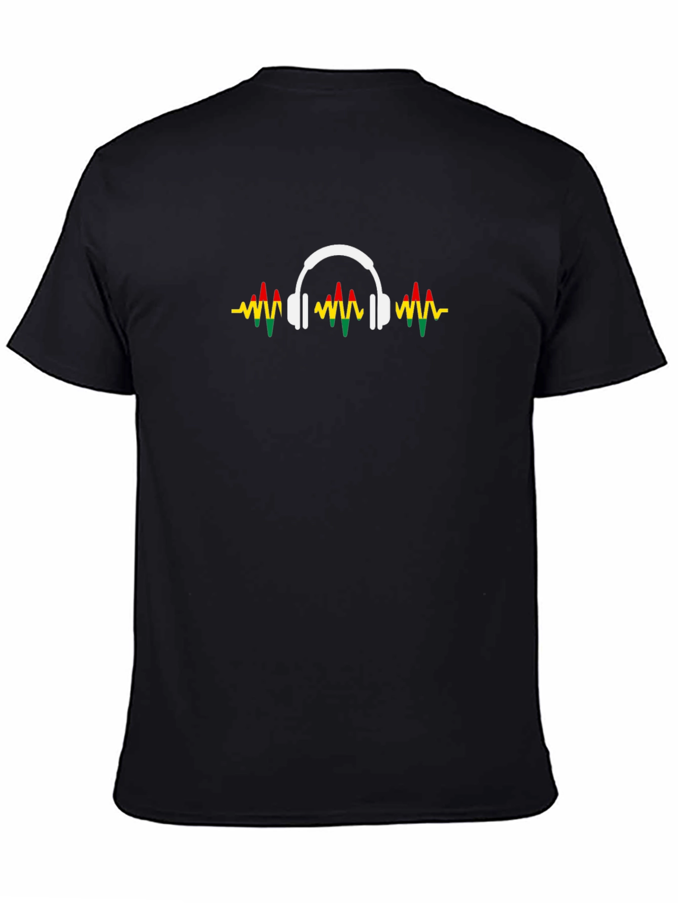 Rasta Headphones Graphic Tee - Black Cotton T-Shirt