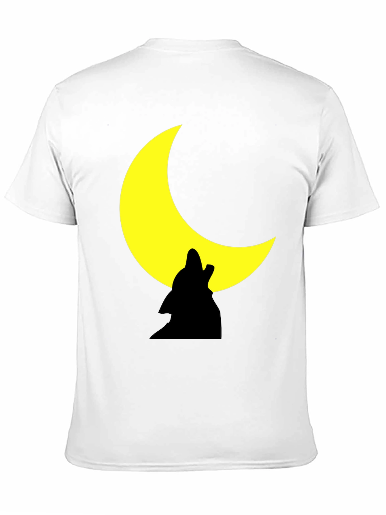 Wolf Howling Moon Graphic Black Tee Shirt
