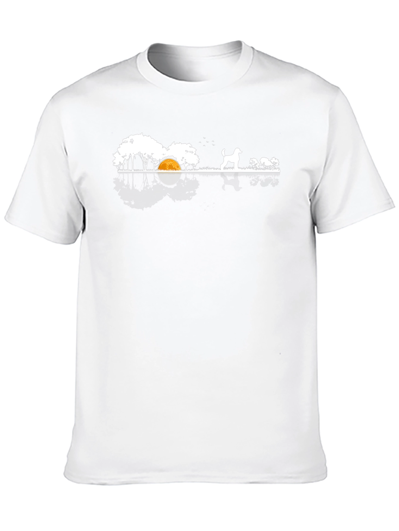Dog Landscape Tee - Black Cotton T-Shirt