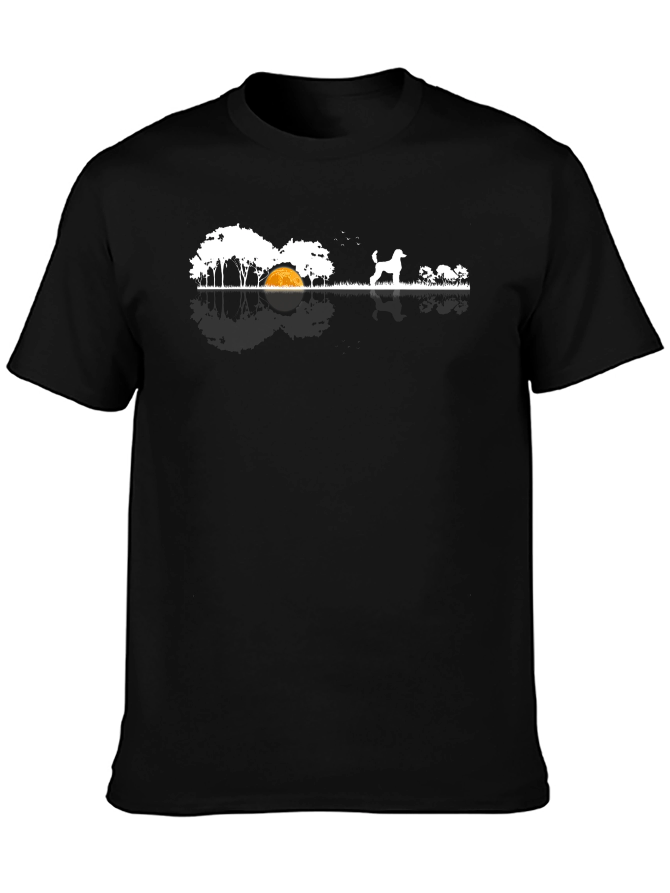 Dog Landscape Tee - Black Cotton T-Shirt