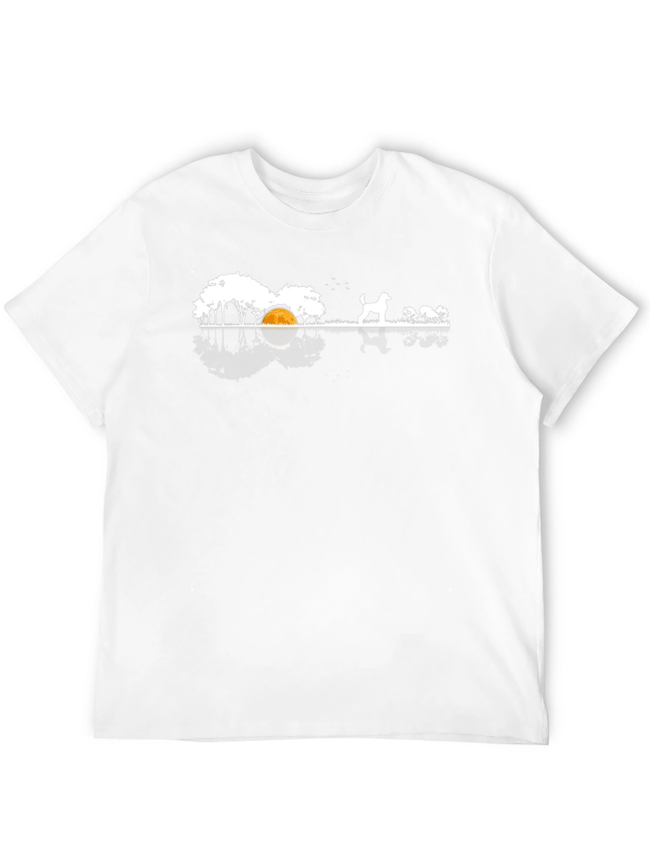 Dog Landscape Tee - Black Cotton T-Shirt