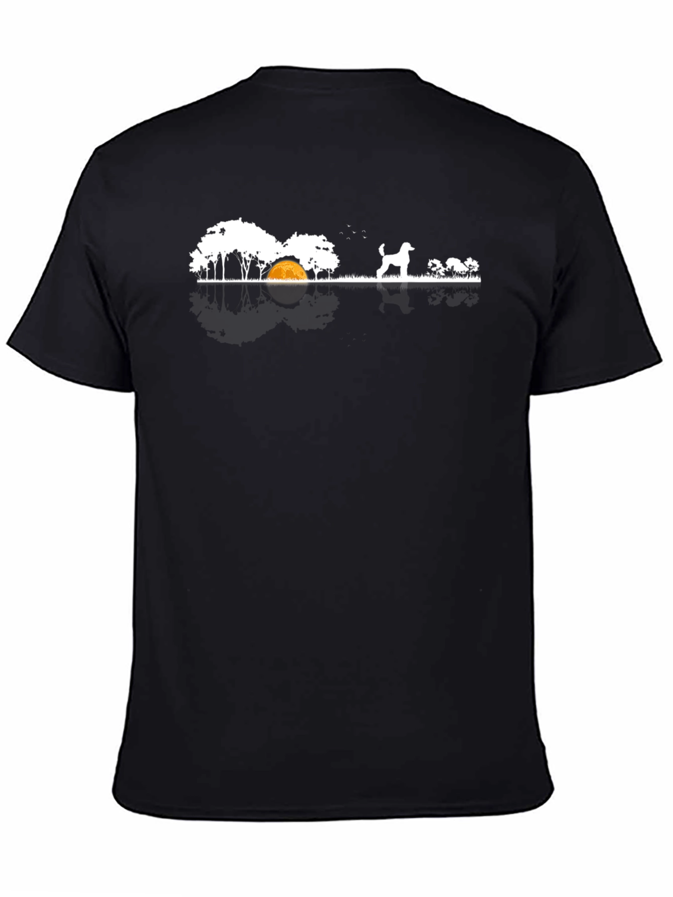 Dog Landscape Tee - Black Cotton T-Shirt