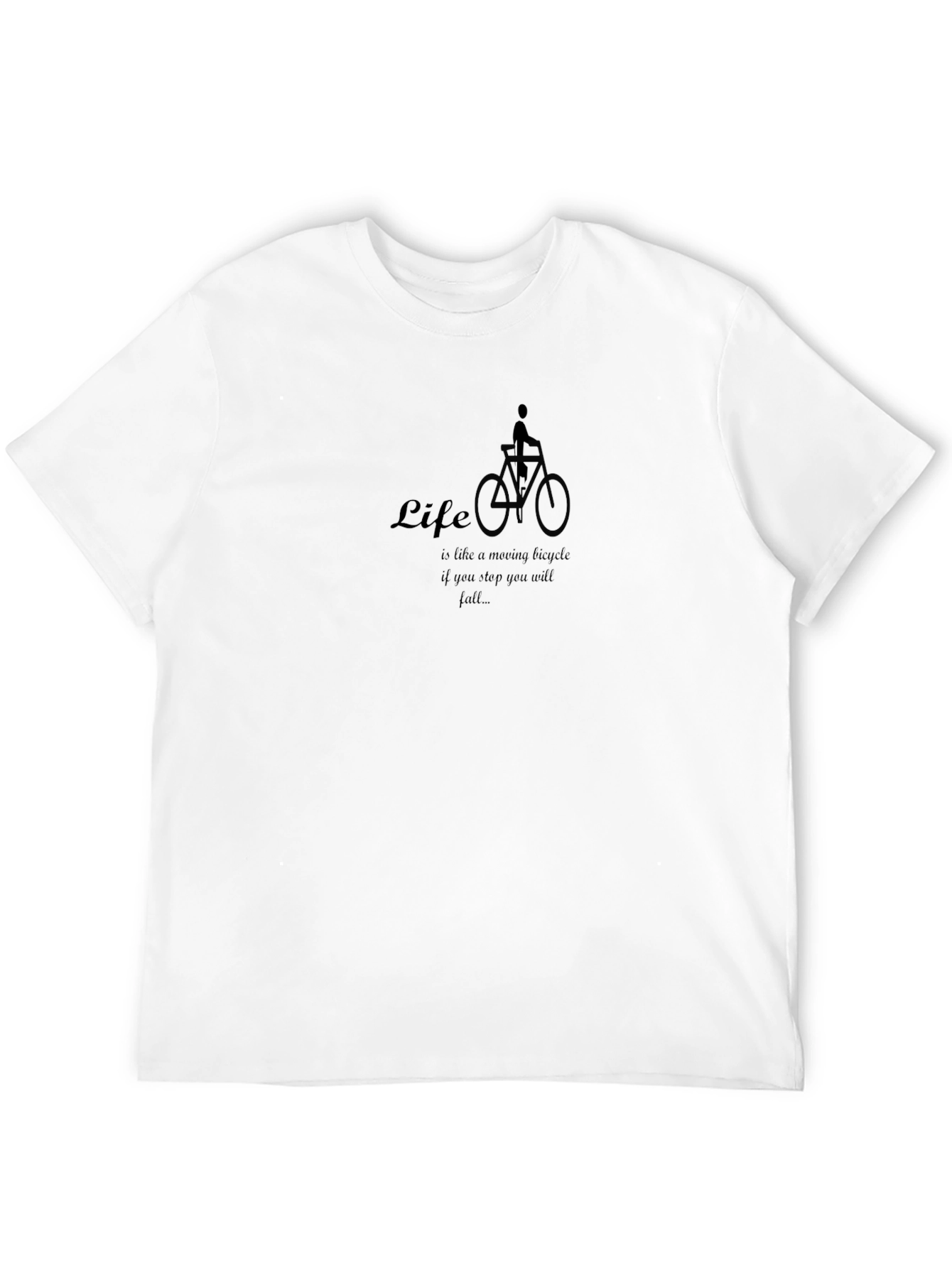 Life is Like Riding Bicycle Black T-Shirt