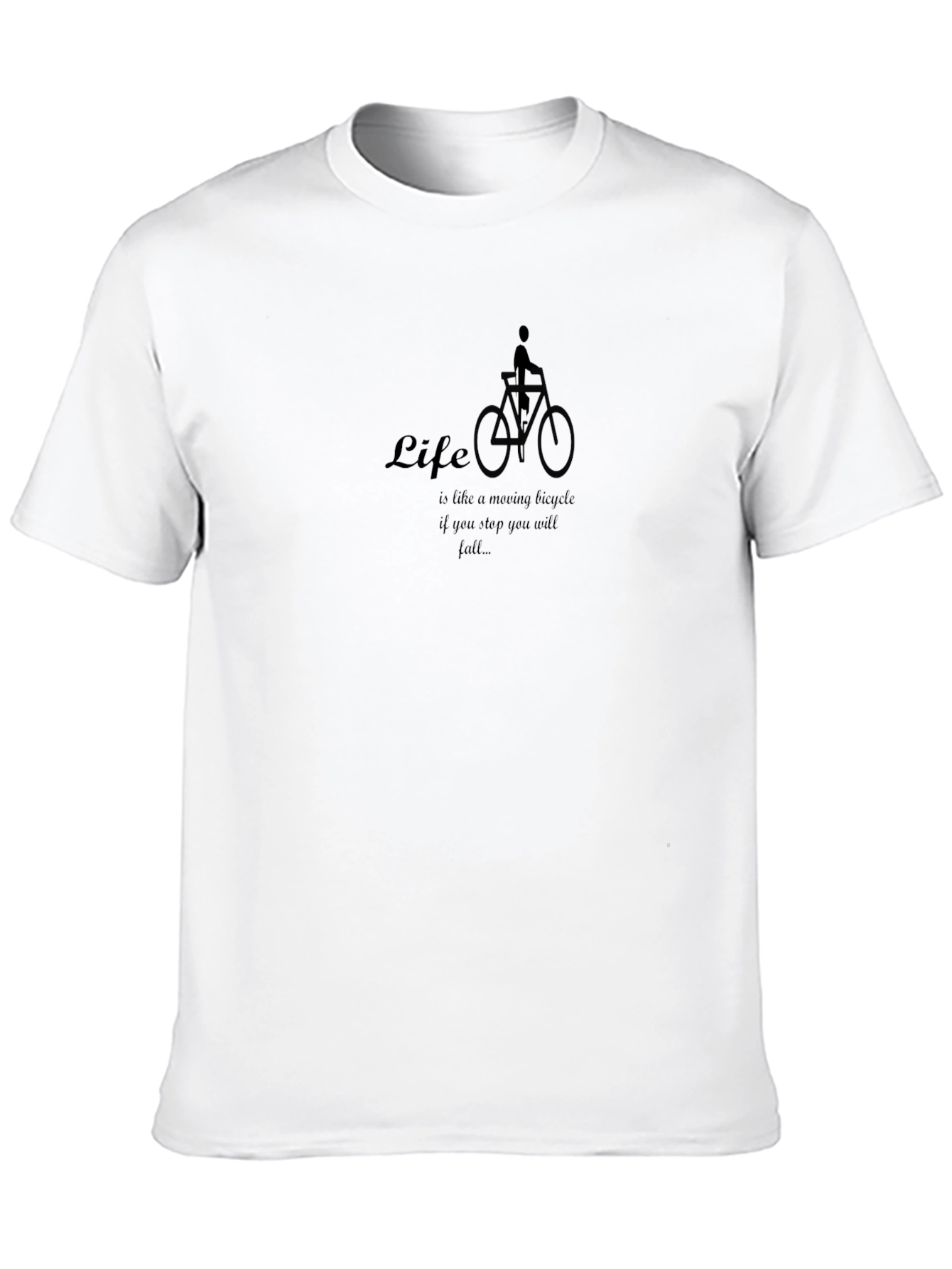 Life is Like Riding Bicycle Black T-Shirt