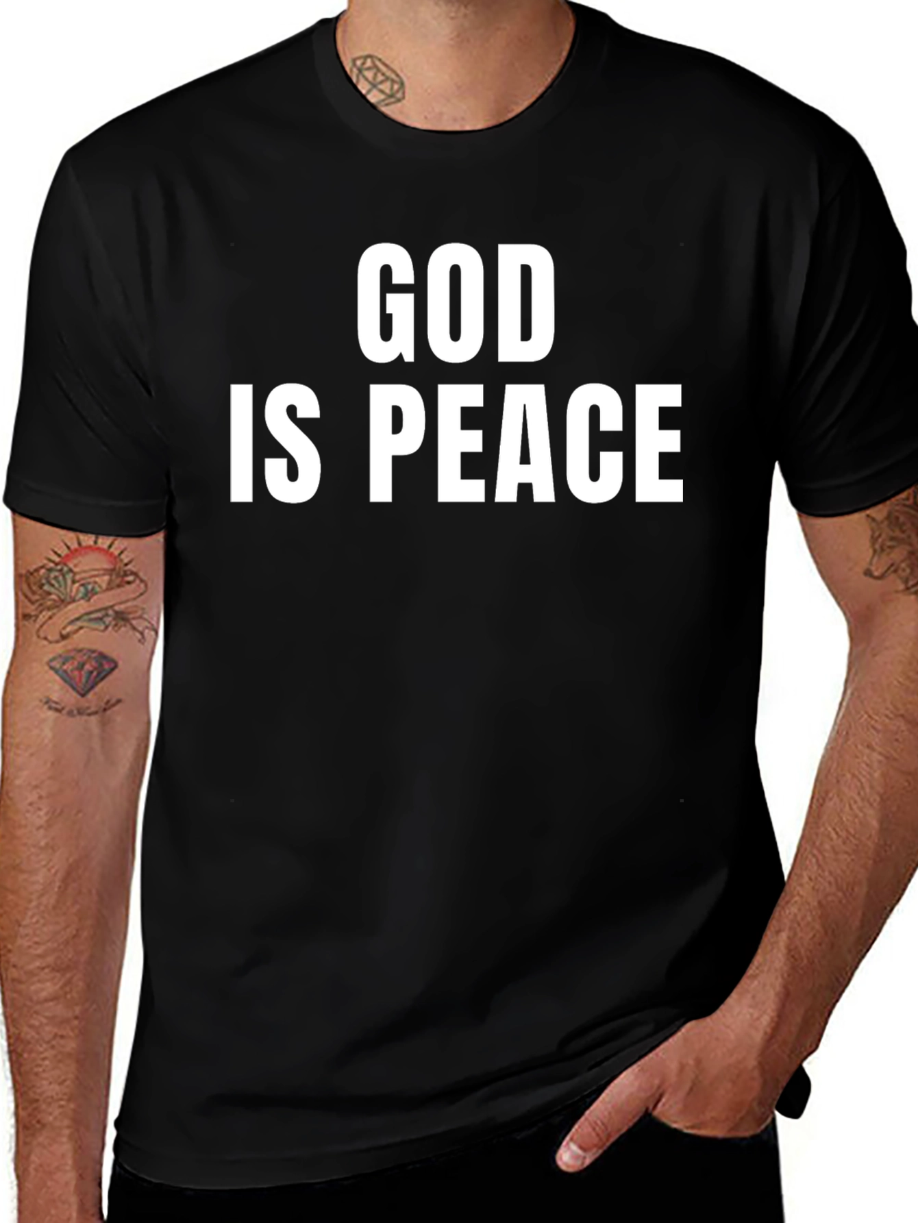 God Is Peace Graphic T-Shirt - Black