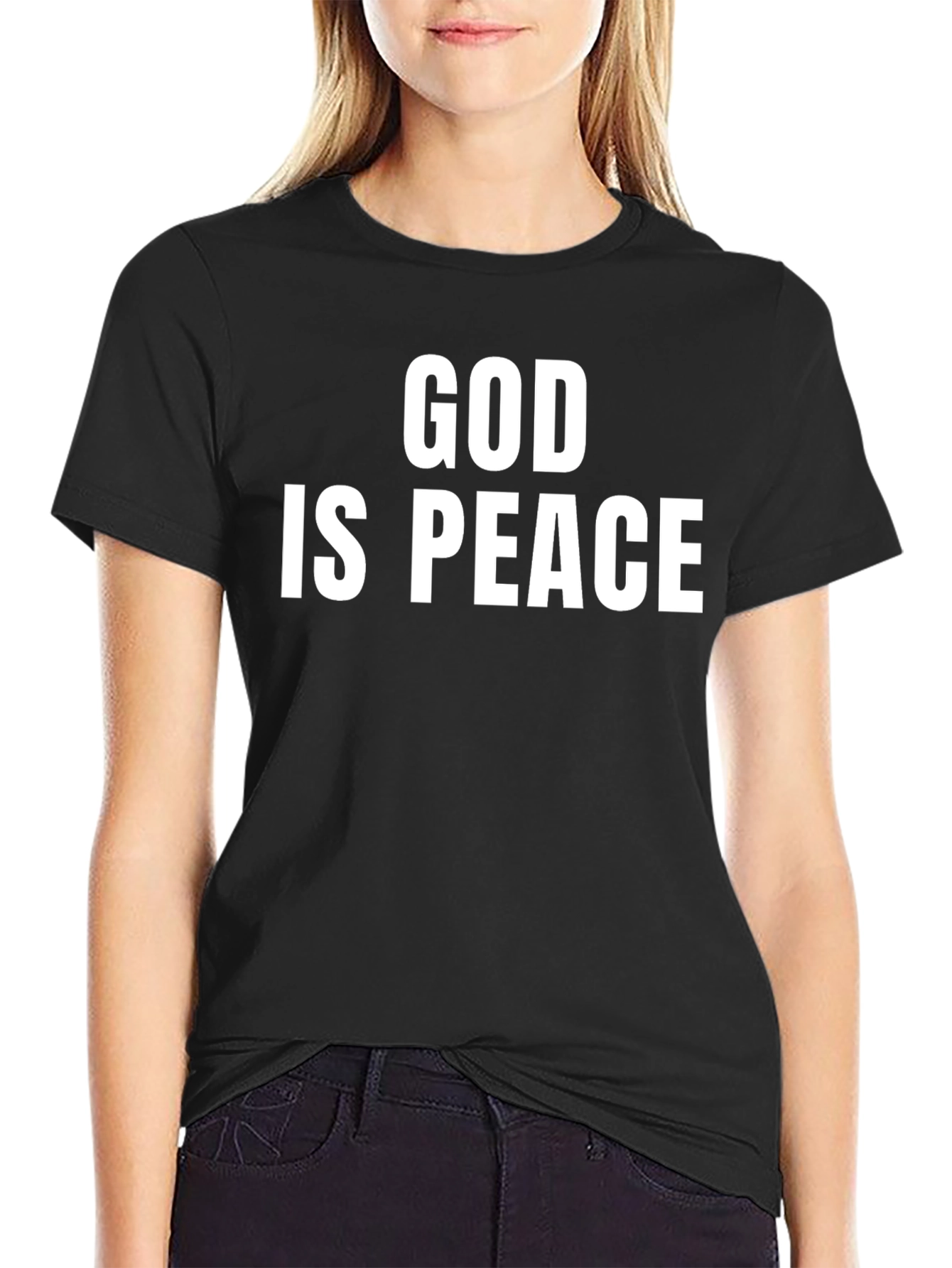 God Is Peace Graphic T-Shirt - Black