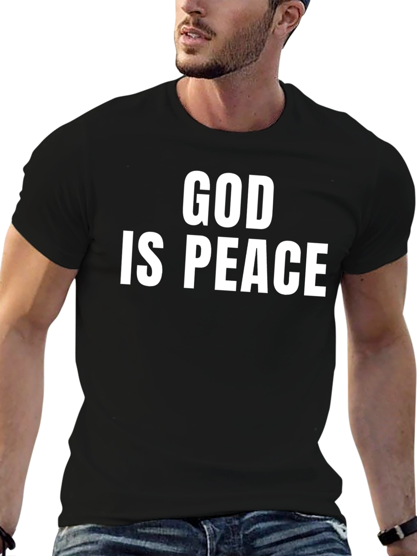 God Is Peace Graphic T-Shirt - Black