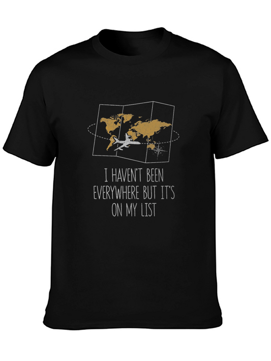 Travel List T-Shirt - Black Graphic Tee