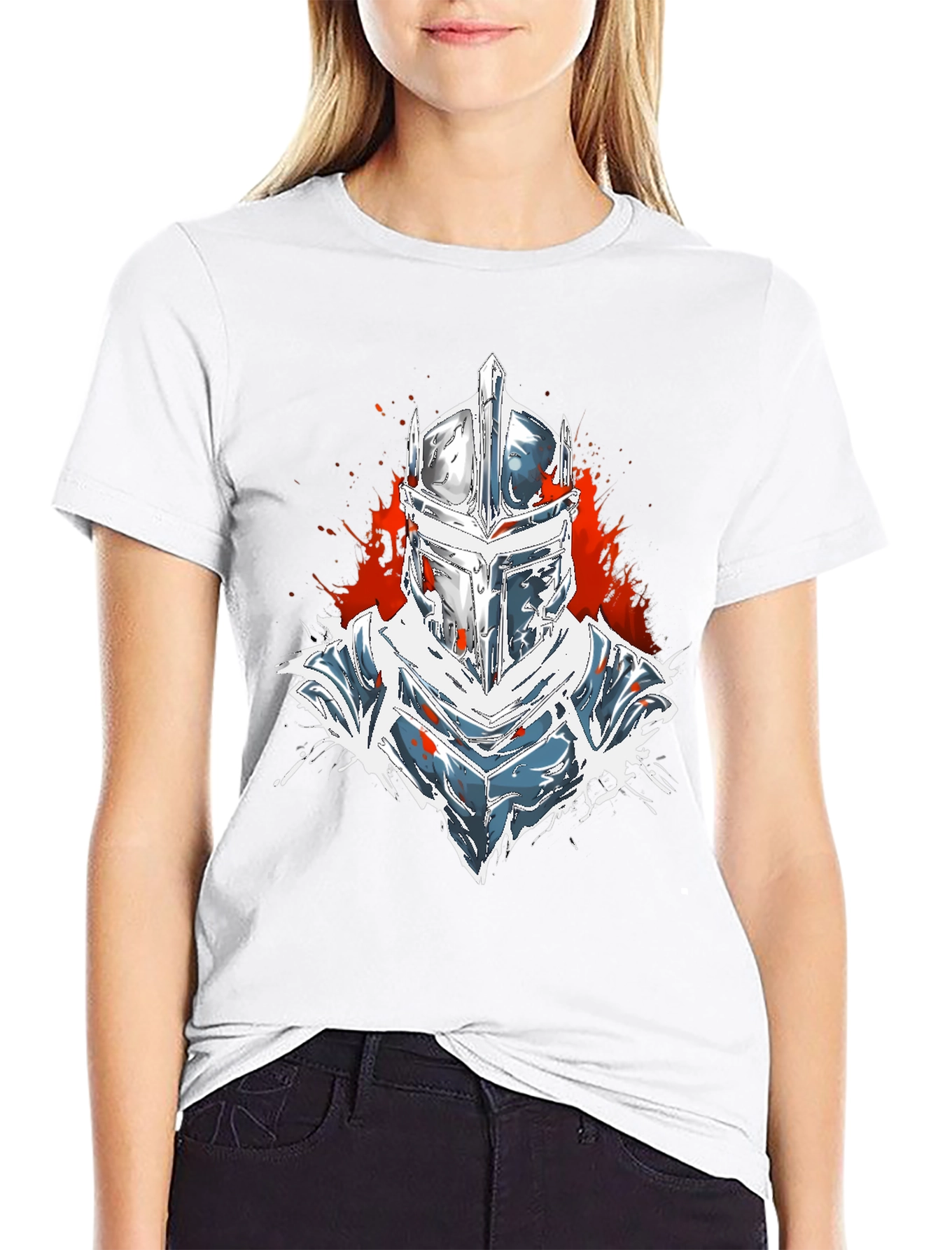 Knight Helmet Graphic Black T-Shirt