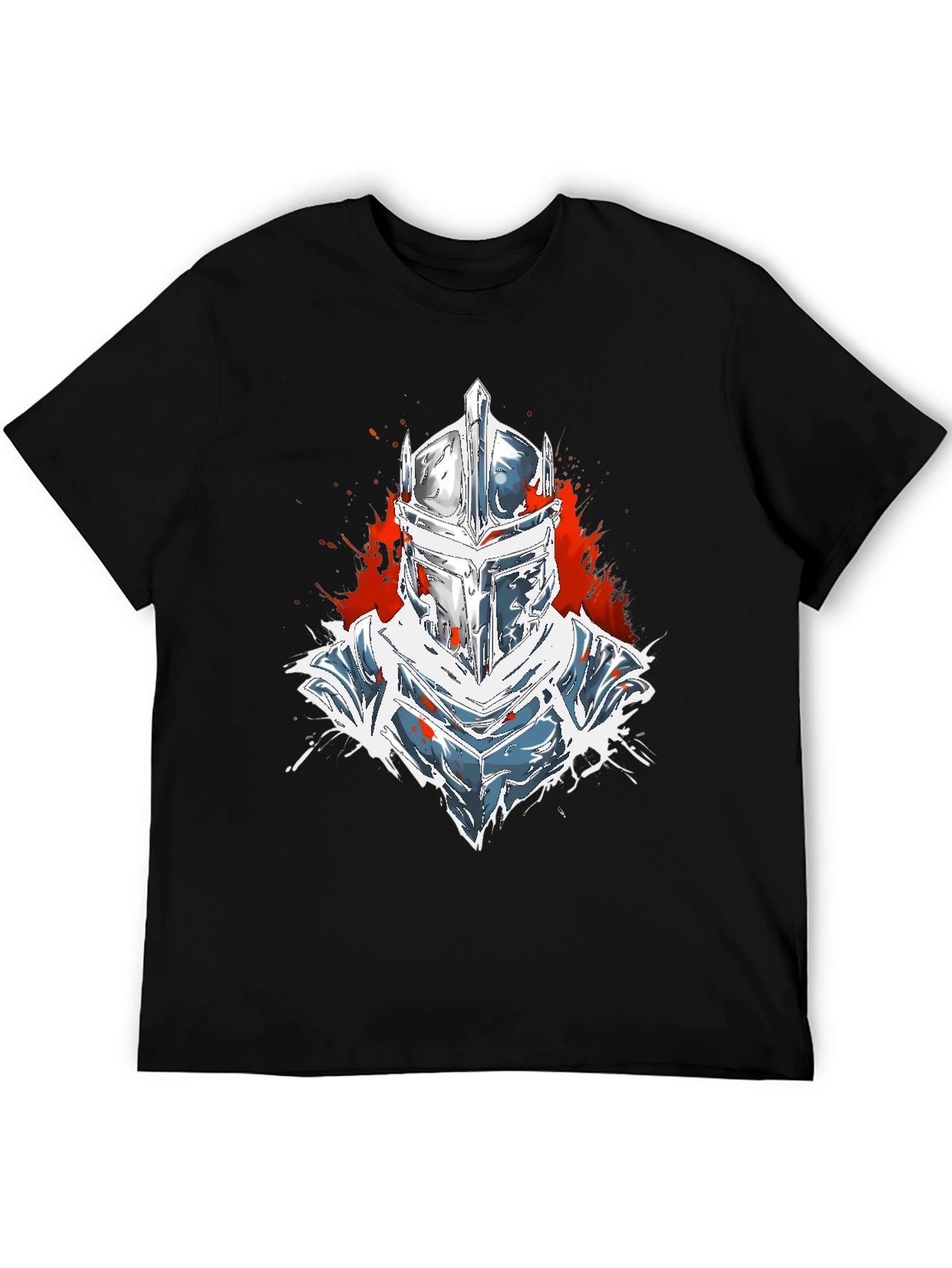 Knight Helmet Graphic Black T-Shirt