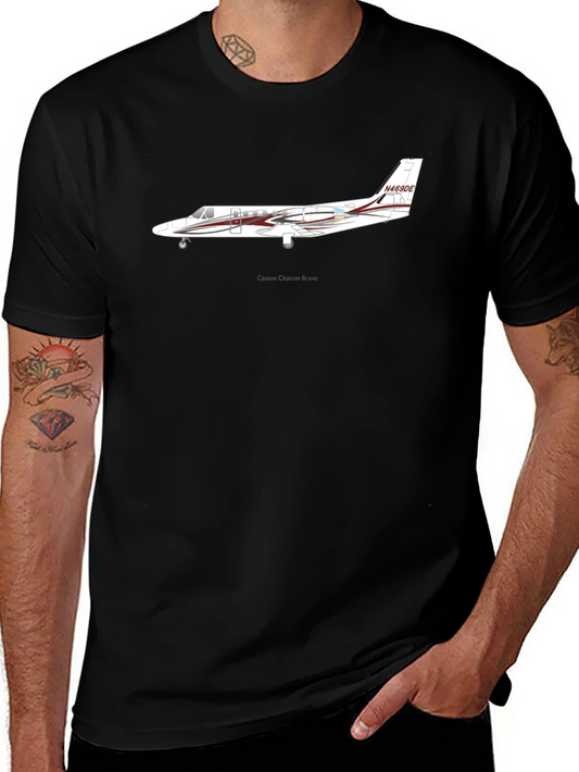 Airplane Graphic Black Tee - Aviation Enthusiast