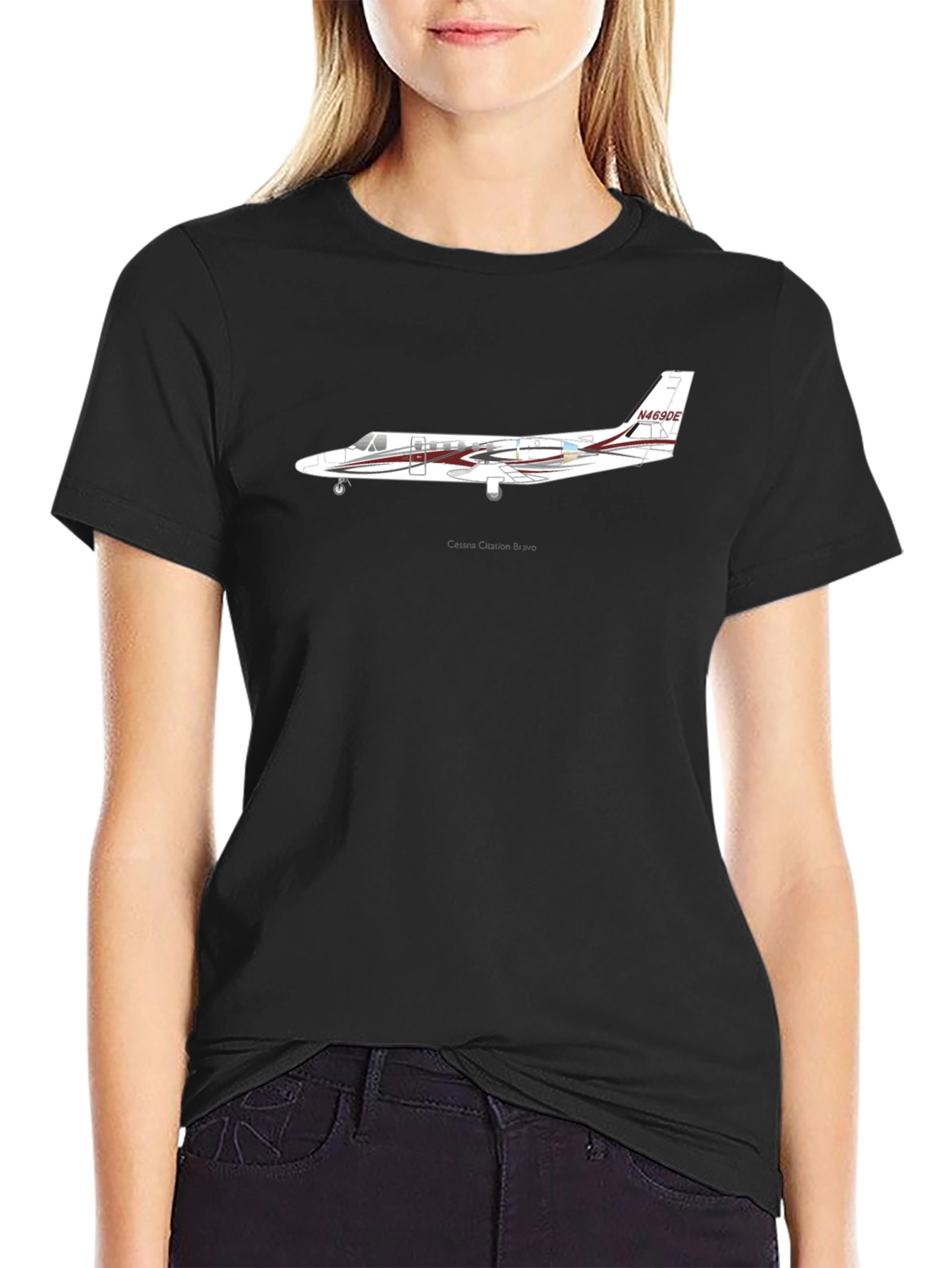 Airplane Graphic Black Tee - Aviation Enthusiast