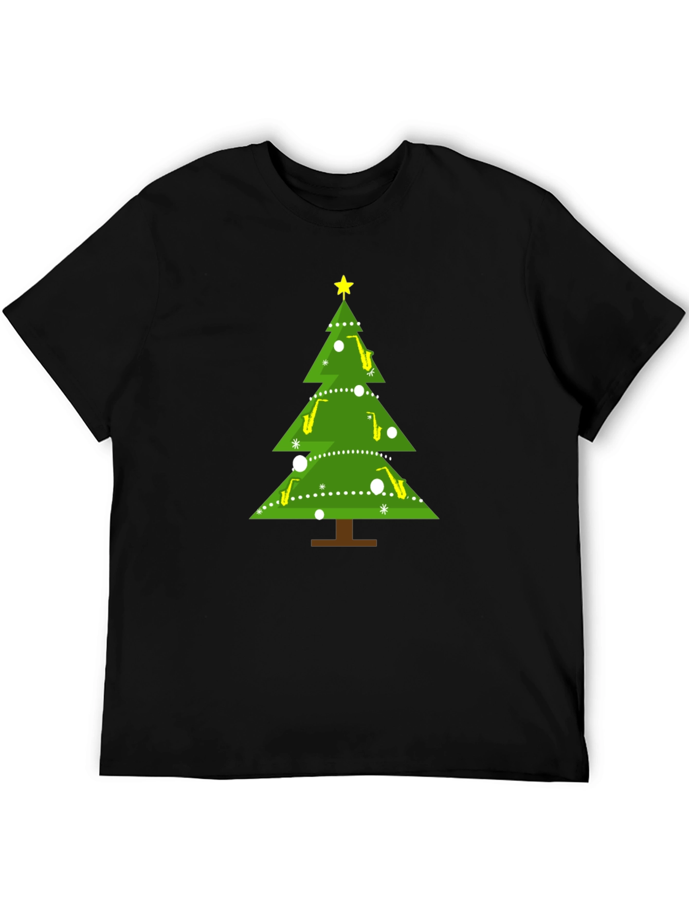 Saxophone Christmas Tree Holiday T-Shirt