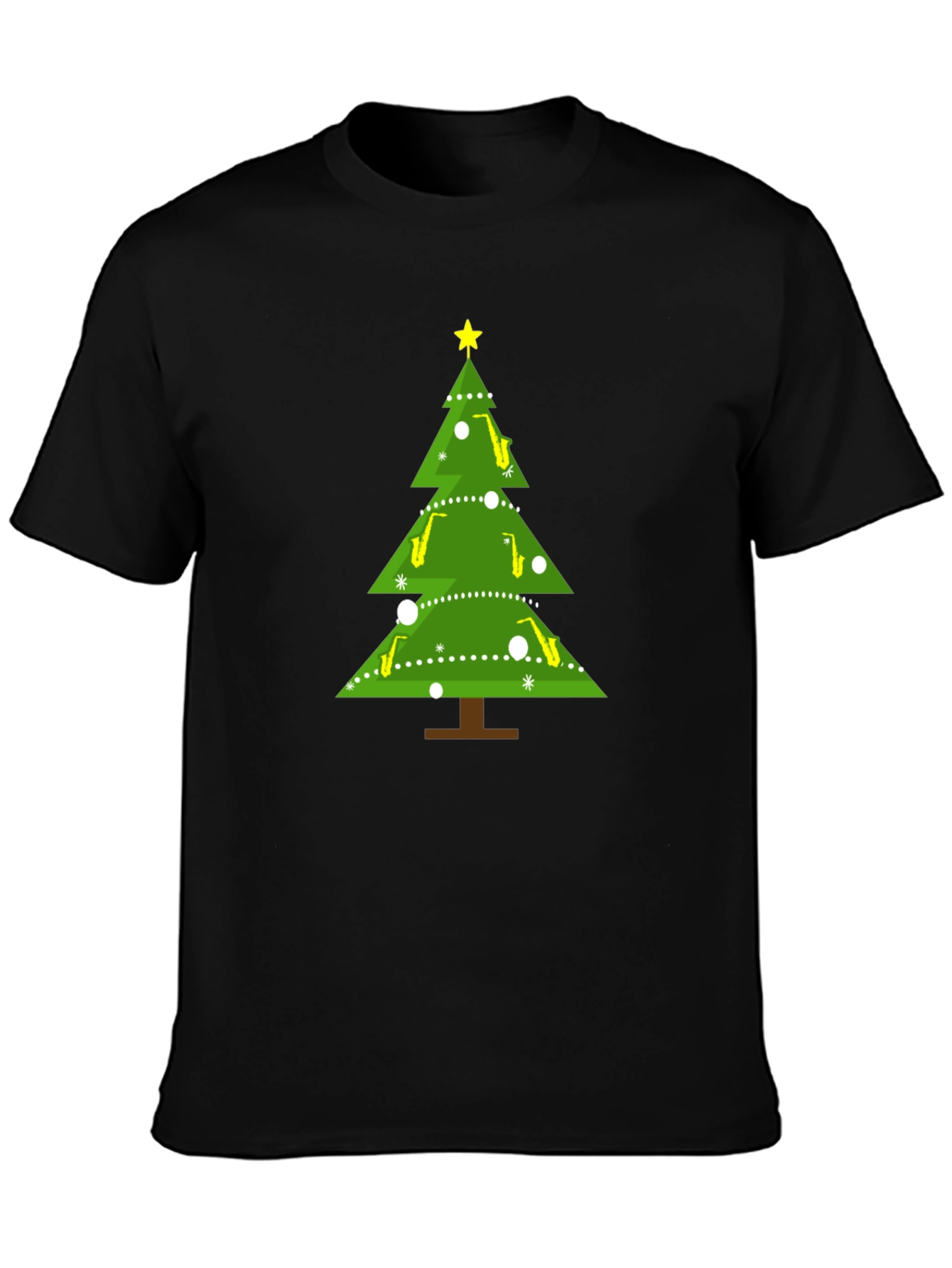 Saxophone Christmas Tree Holiday T-Shirt