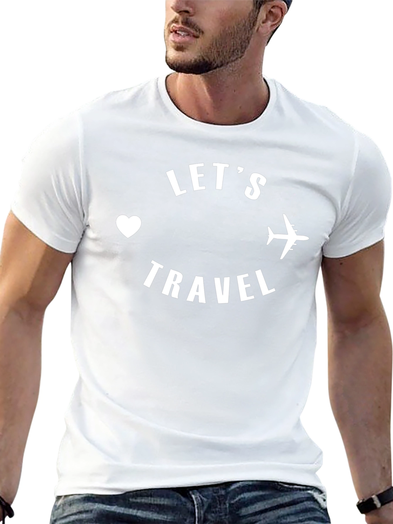 Lets Travel Black Graphic Tee