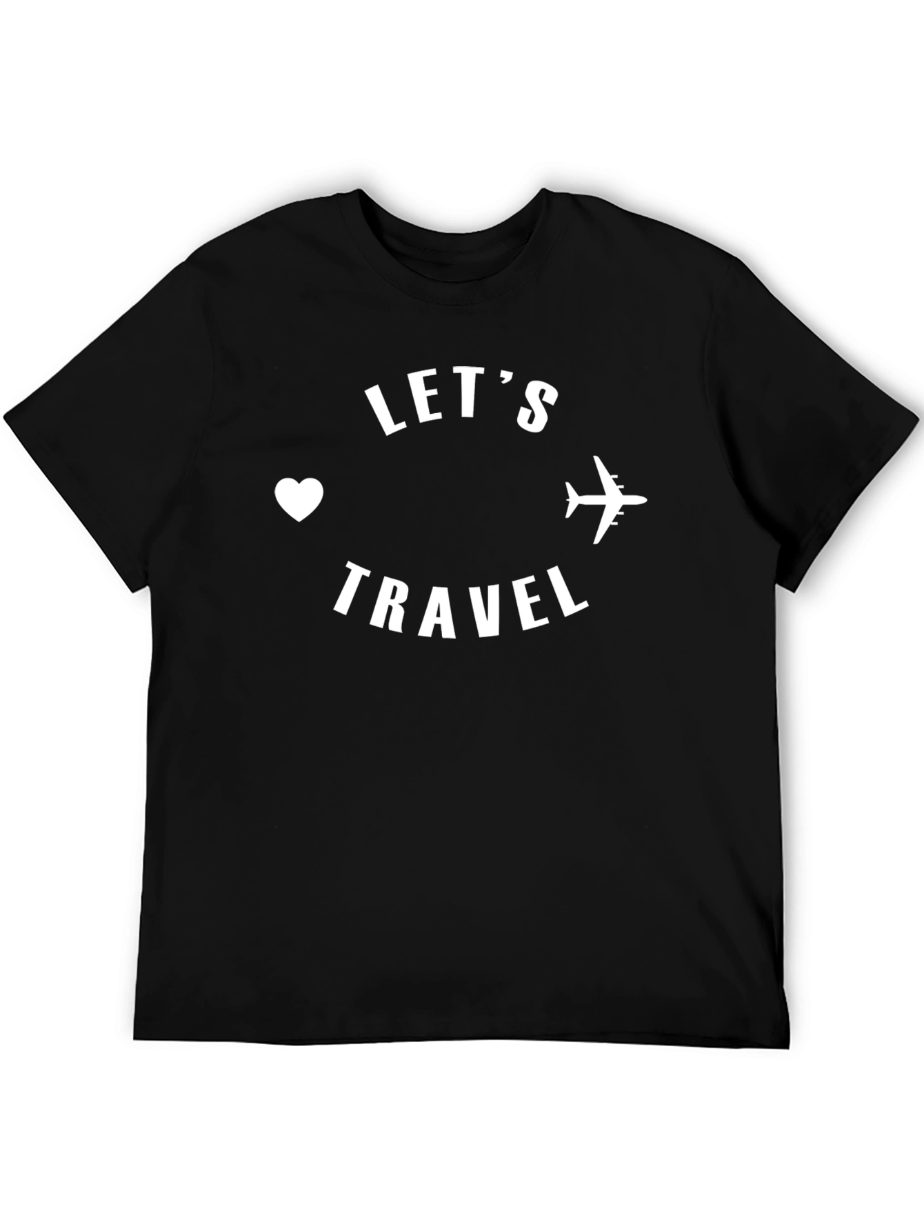 Lets Travel Black Graphic Tee