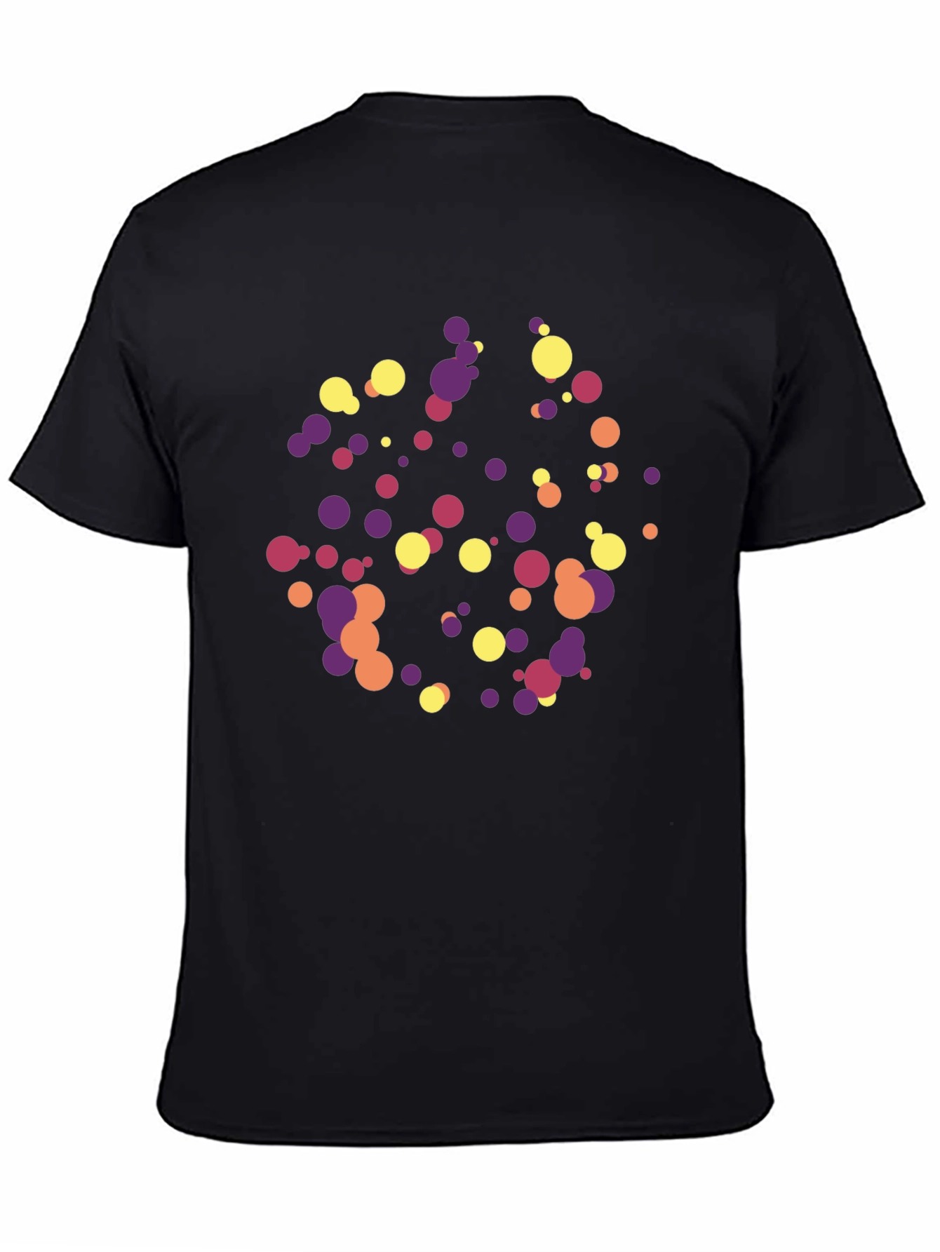 Abstract Dot Pattern Black Tee