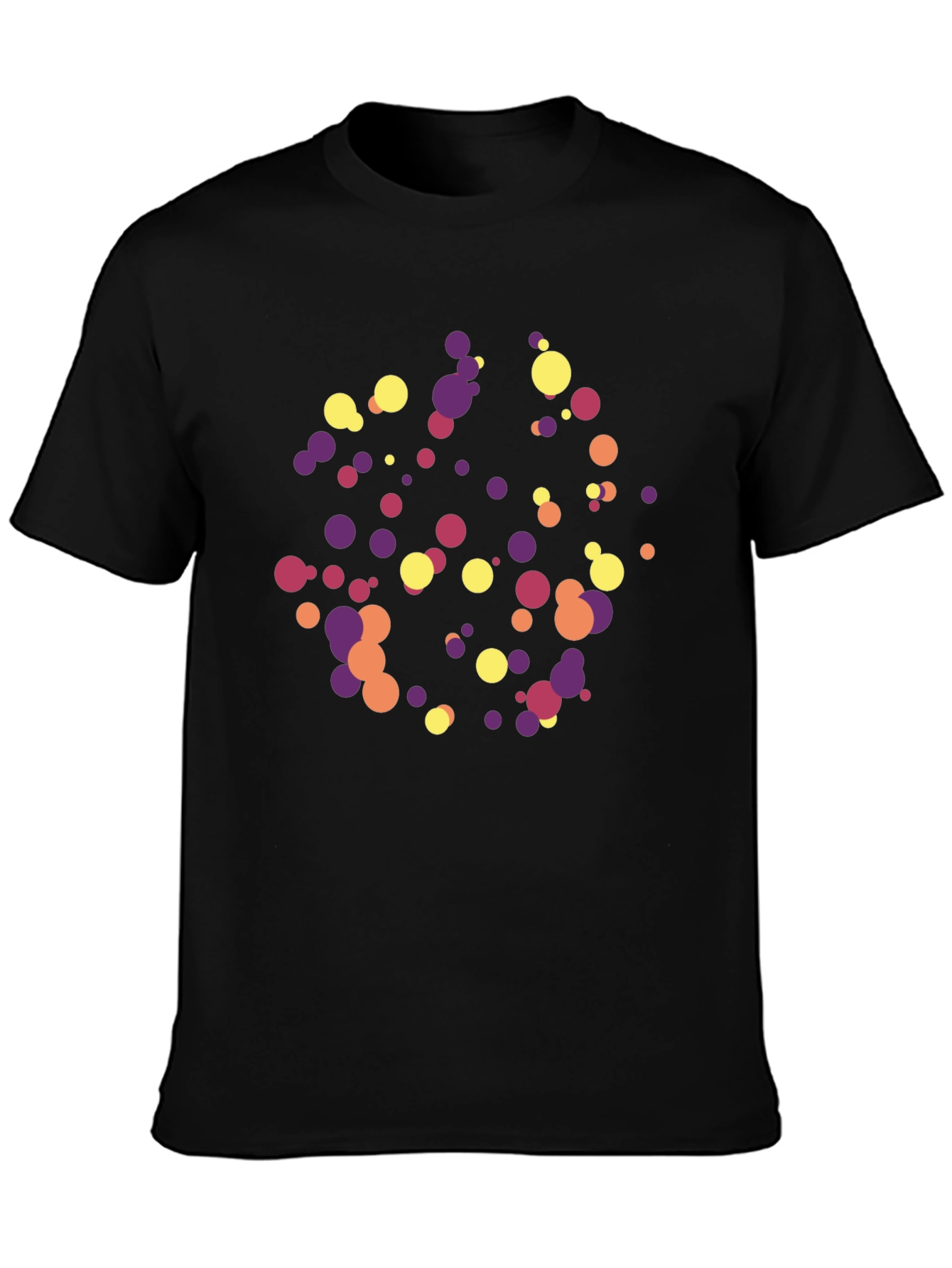 Abstract Dot Pattern Black Tee