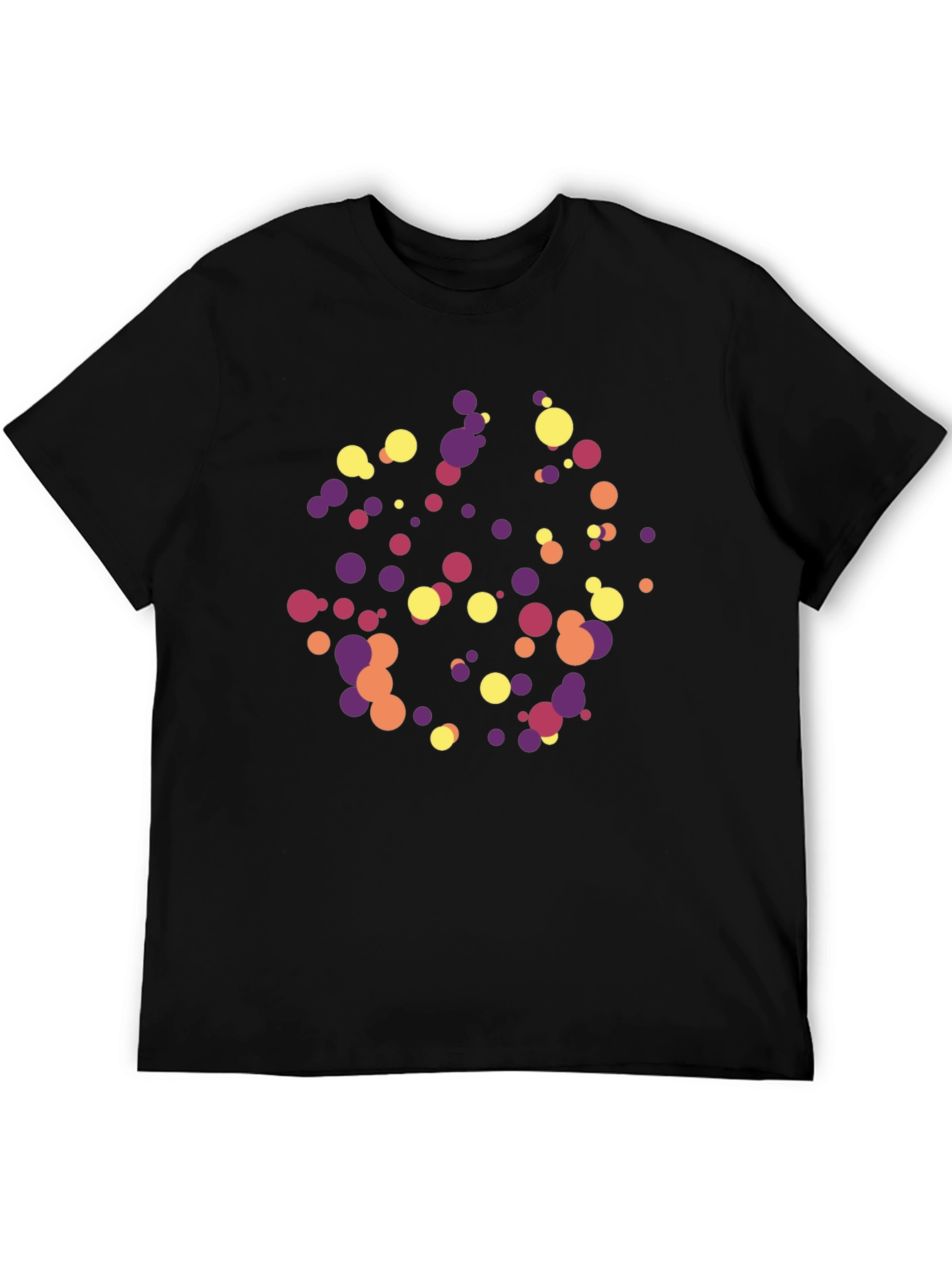 Abstract Dot Pattern Black Tee