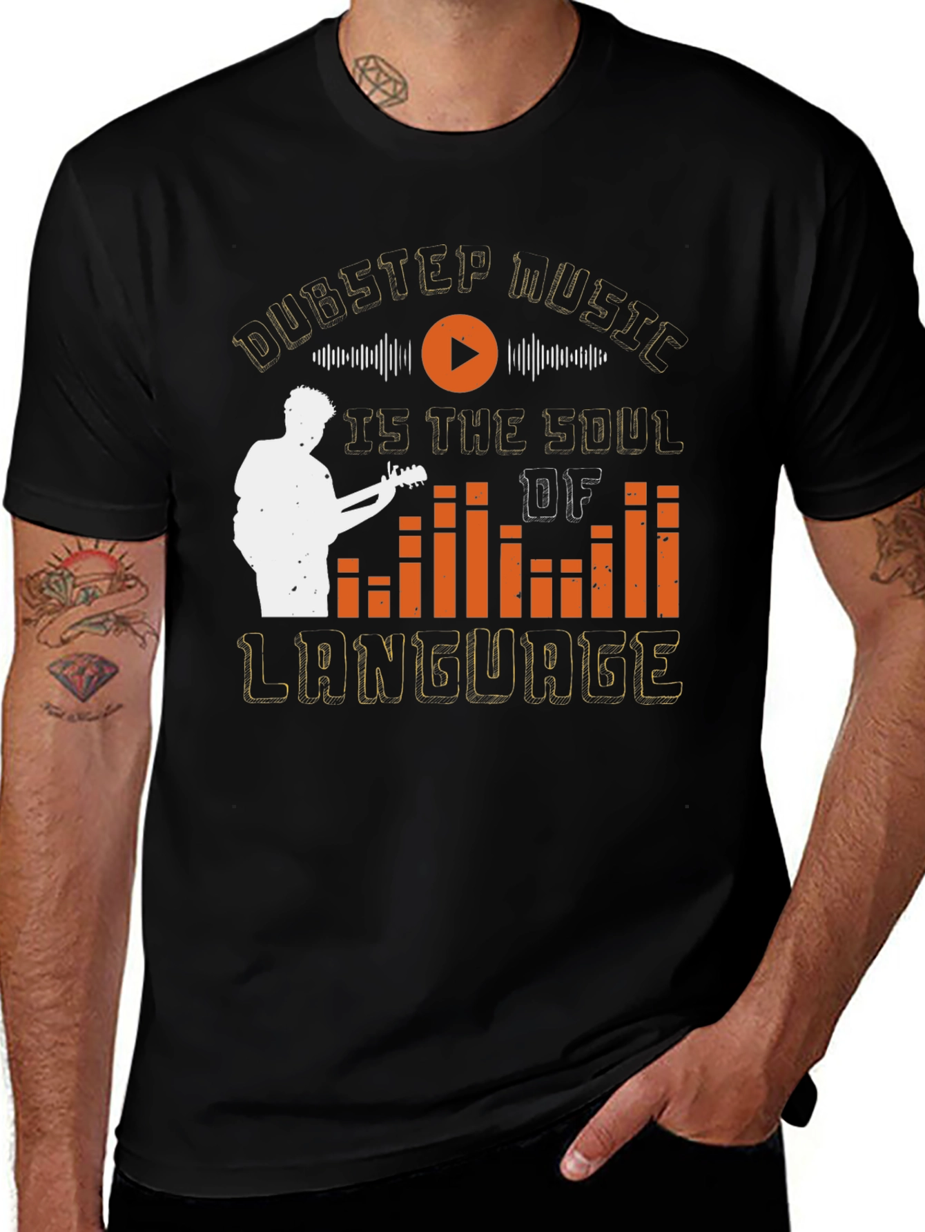 Dubstep Music Soul Language Graphic Tee - Black