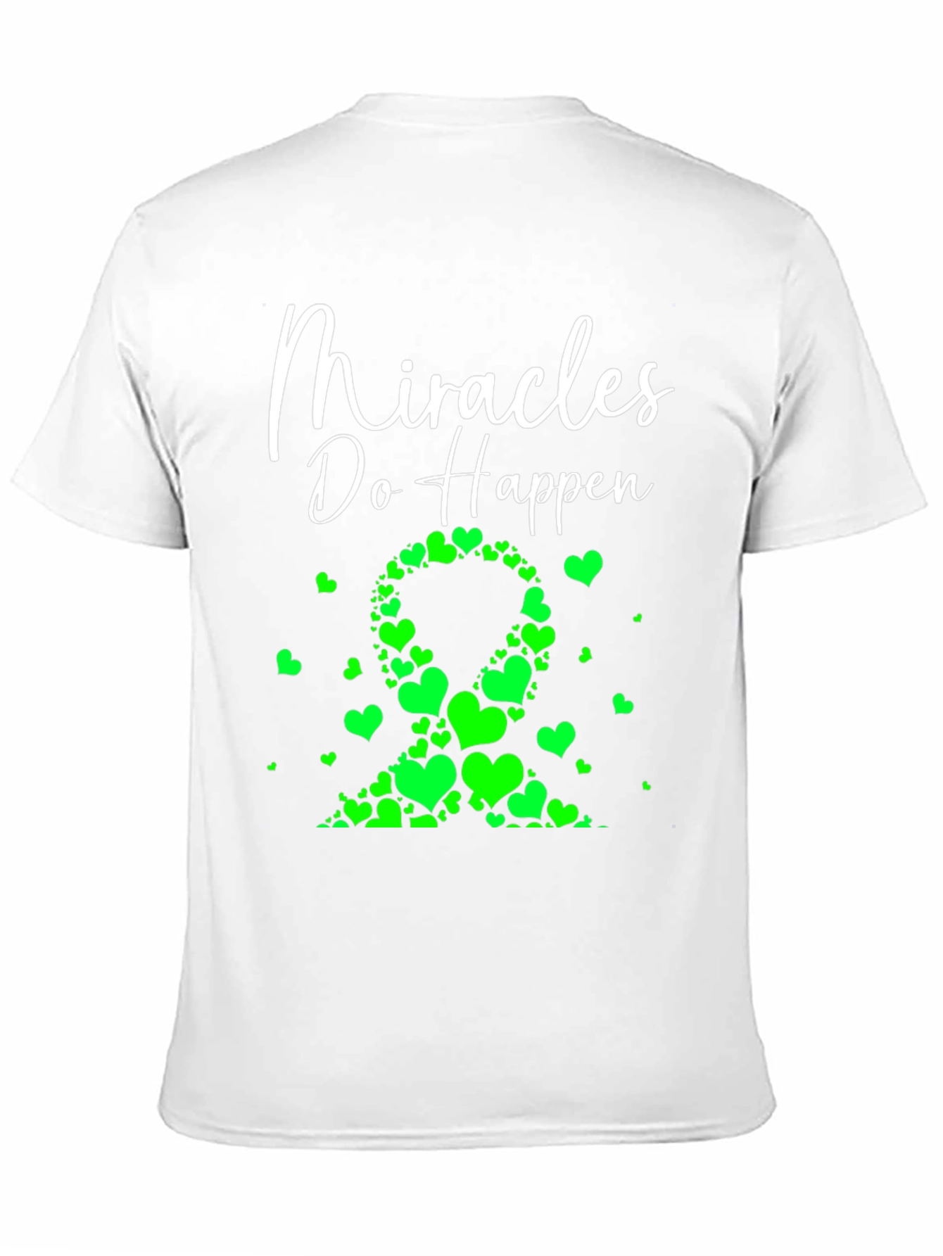 Miracles Happen Green Heart Ribbon T-Shirt